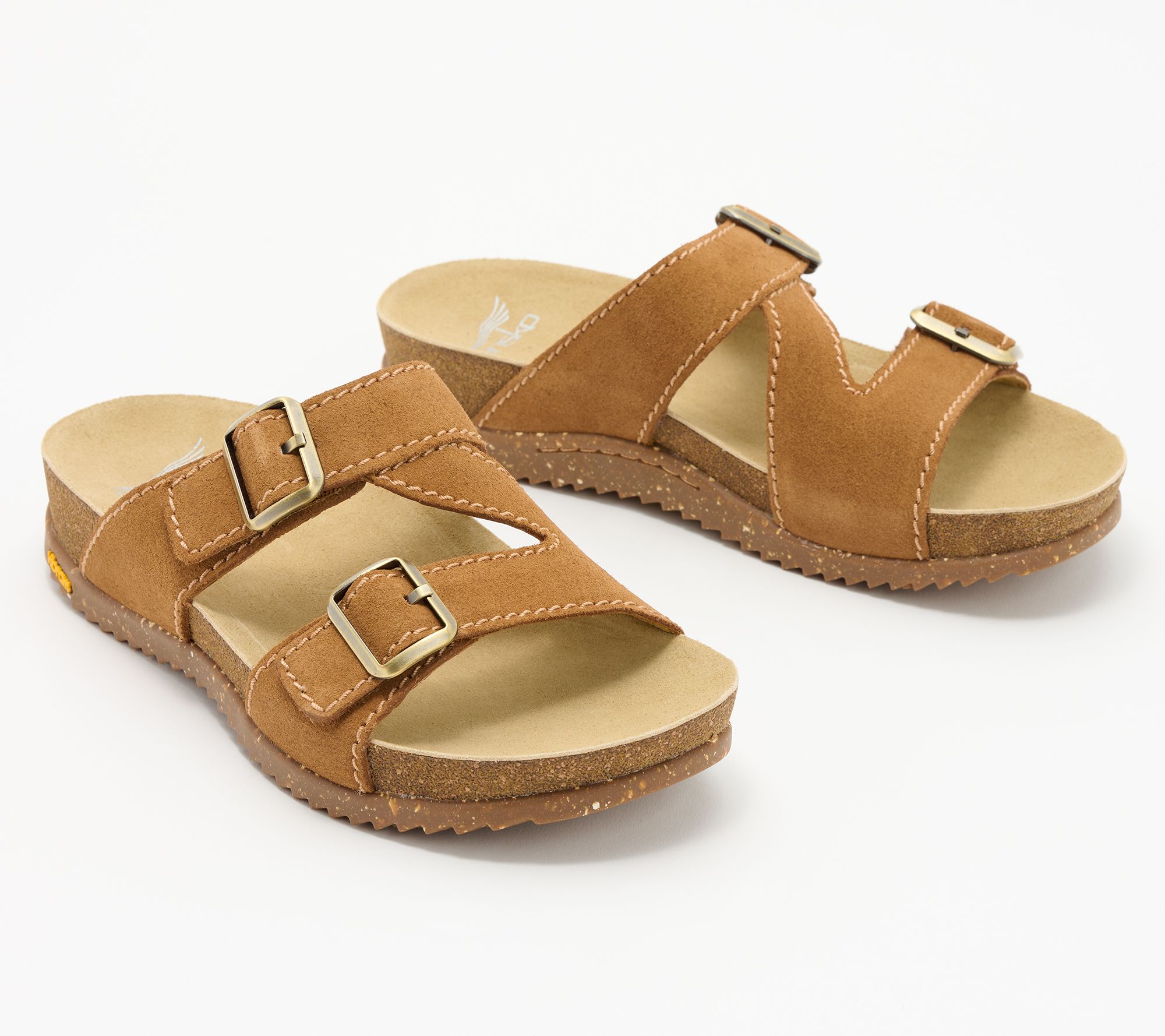 "As Is" Dansko Leather Buckled Slide Sandals - Dayna