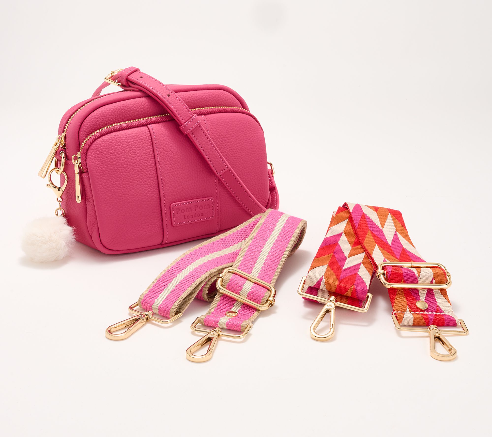 Pom Pom London Original Leather Crossbody w/ Multi Straps