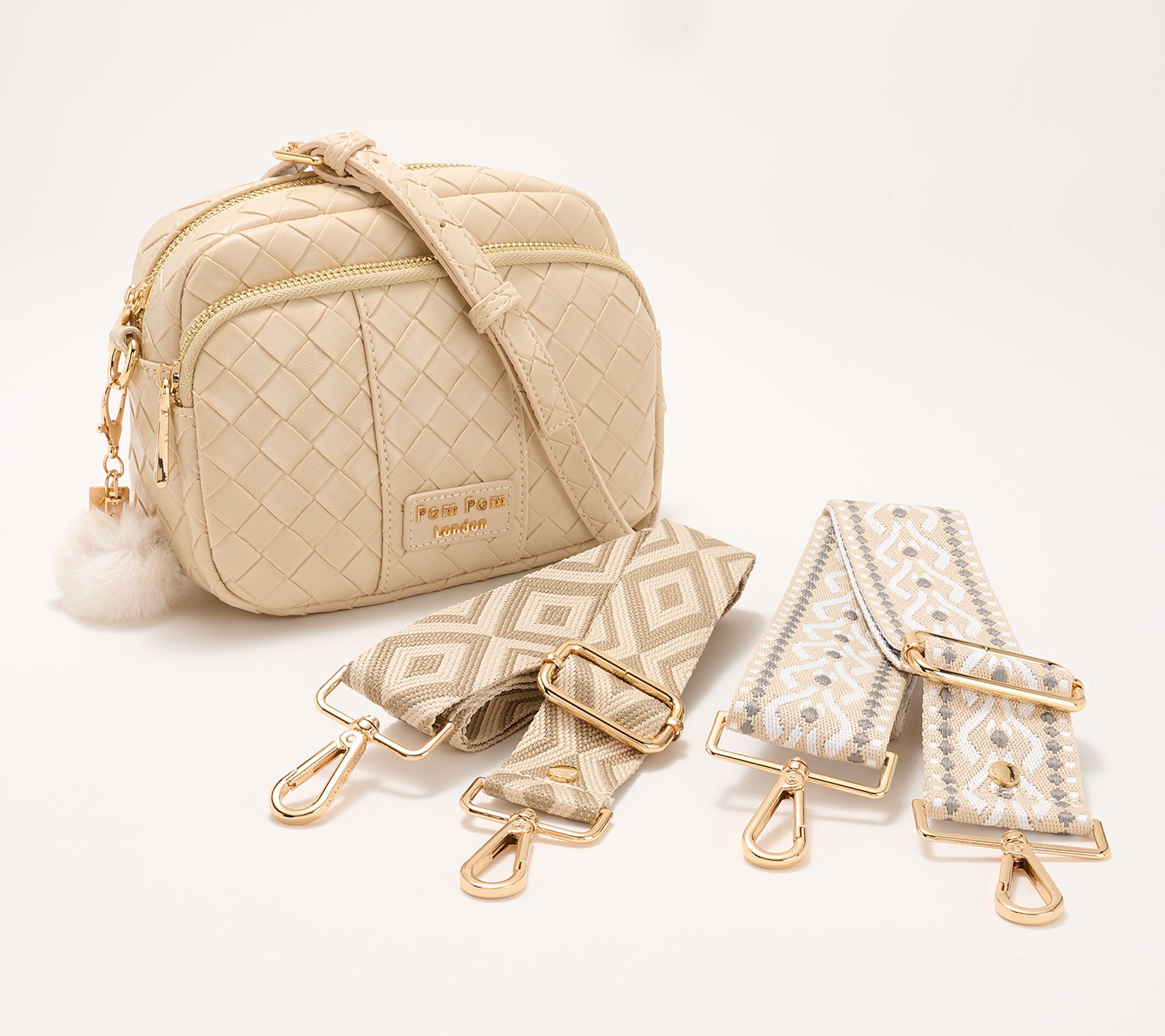 Pom Pom London Original Leather Crossbody w/ Multi Straps