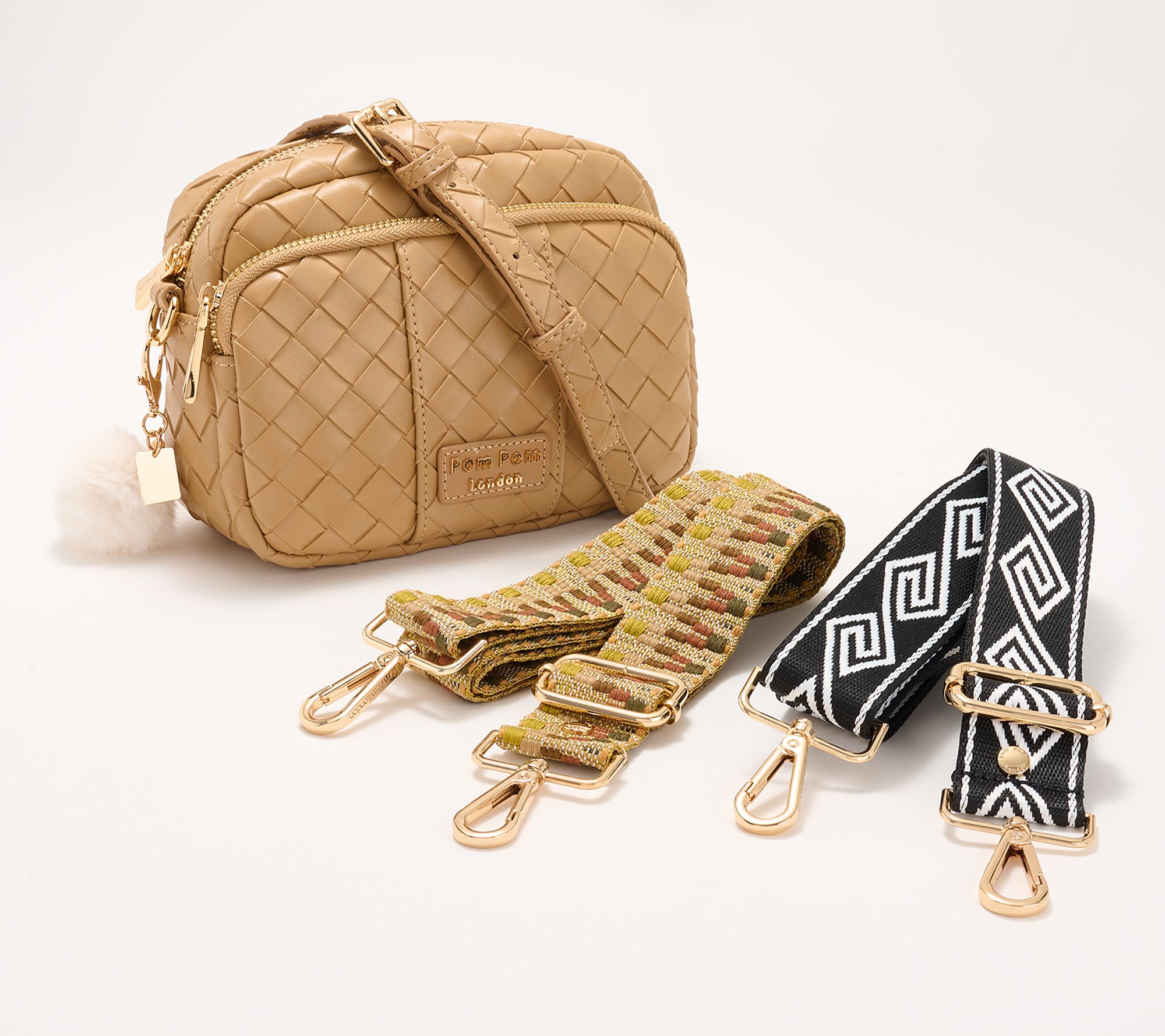 Pom Pom London Original Leather Crossbody w/ Multi Straps