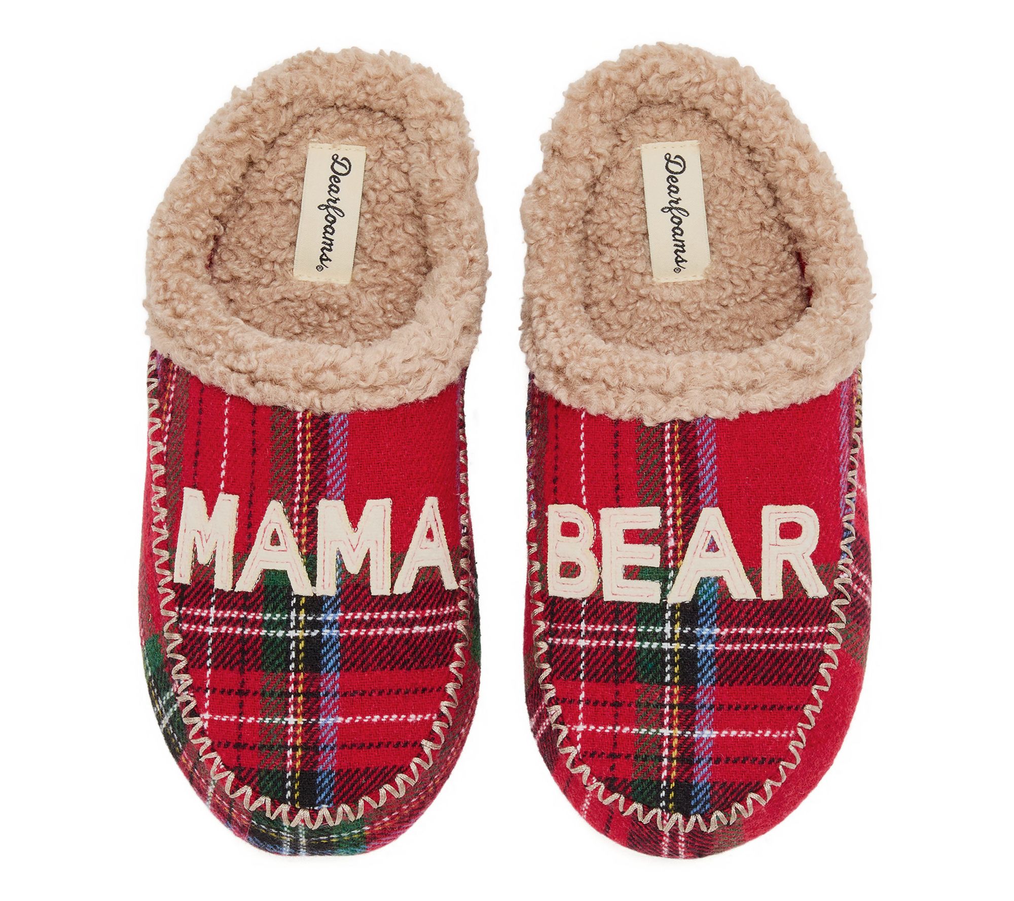 Dearfoams Mama Bear Matching Christmas Slippers
