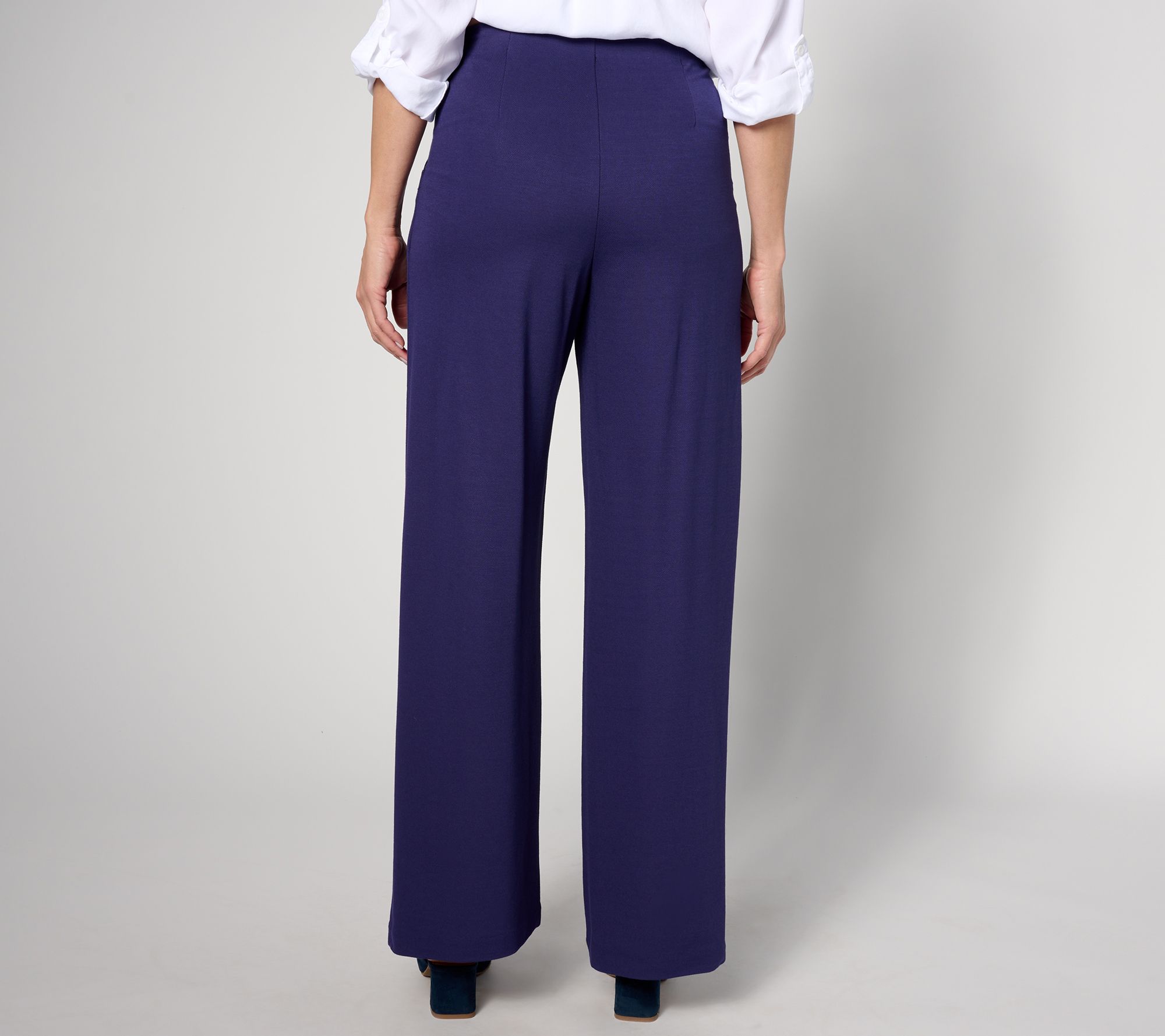 Isaac Mizrahi Live! Stretch Twill Pull On Wide Leg Trousers 