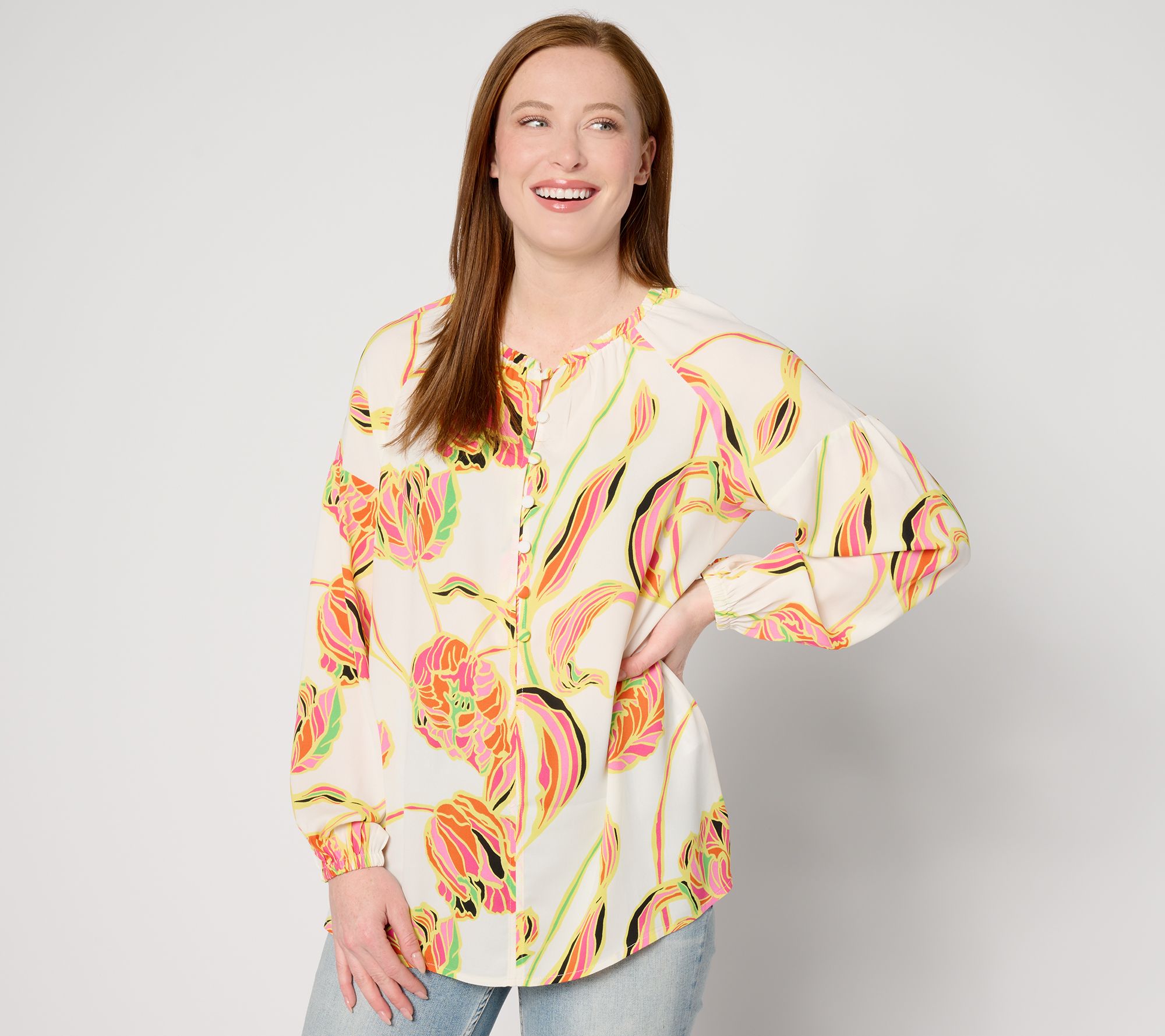 Belle by Kim Gravel Suncatcher Peasant Blouse