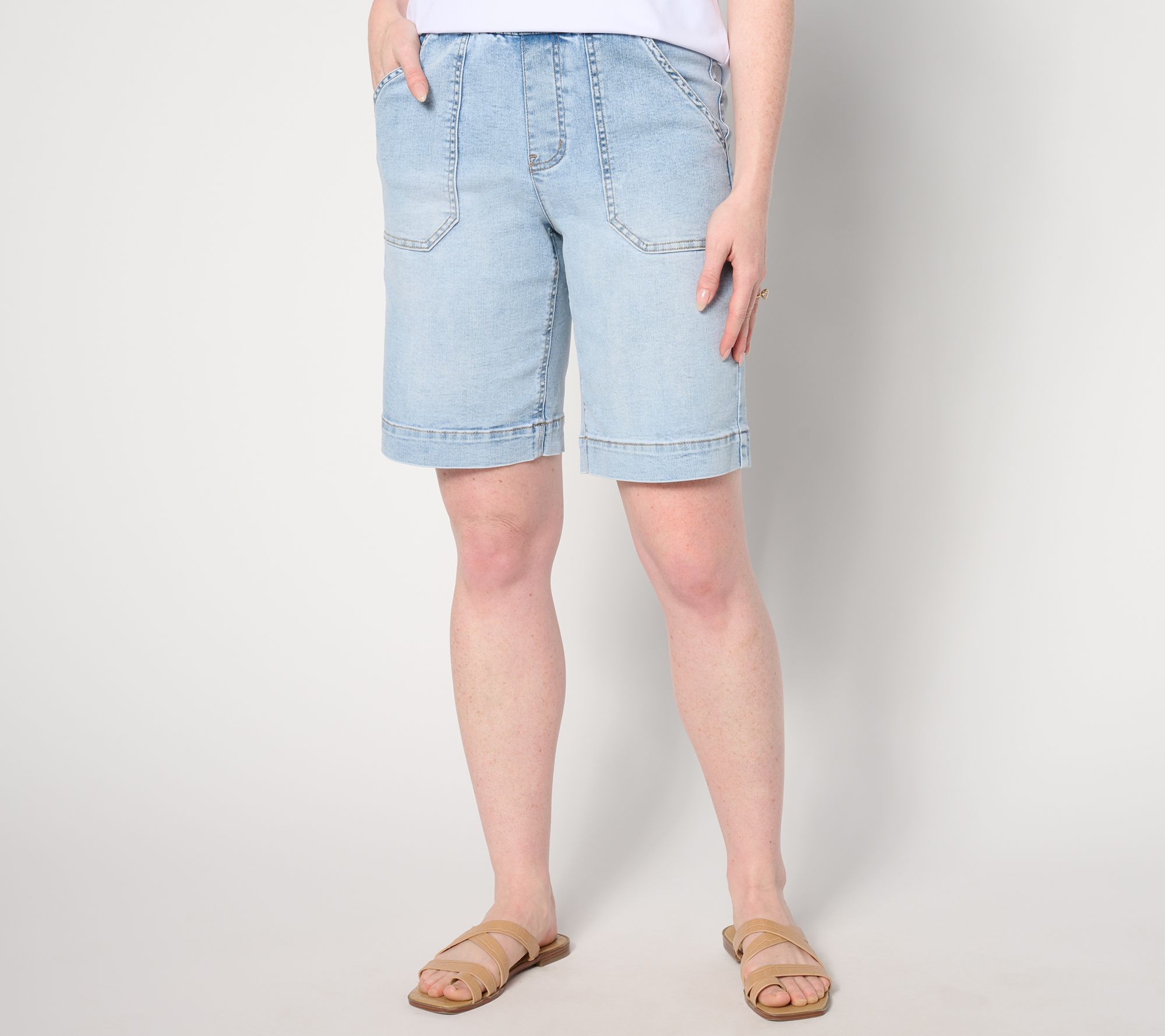 Isaac Mizrahi Live! Petite True Denim Shorts with Patch Pockets