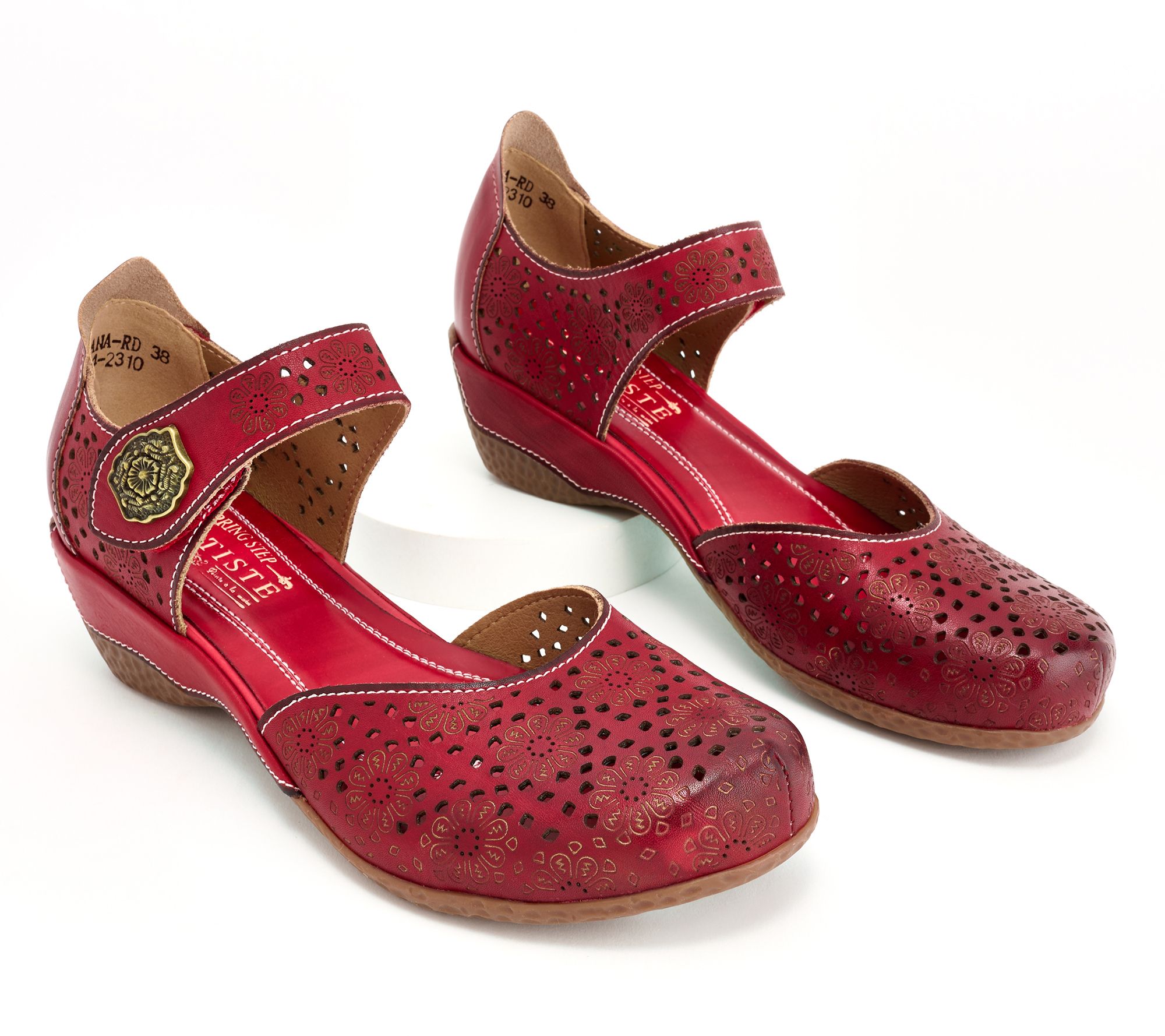 L'Artiste by Spring Step Leather Mary Janes - Americana - QVC.com