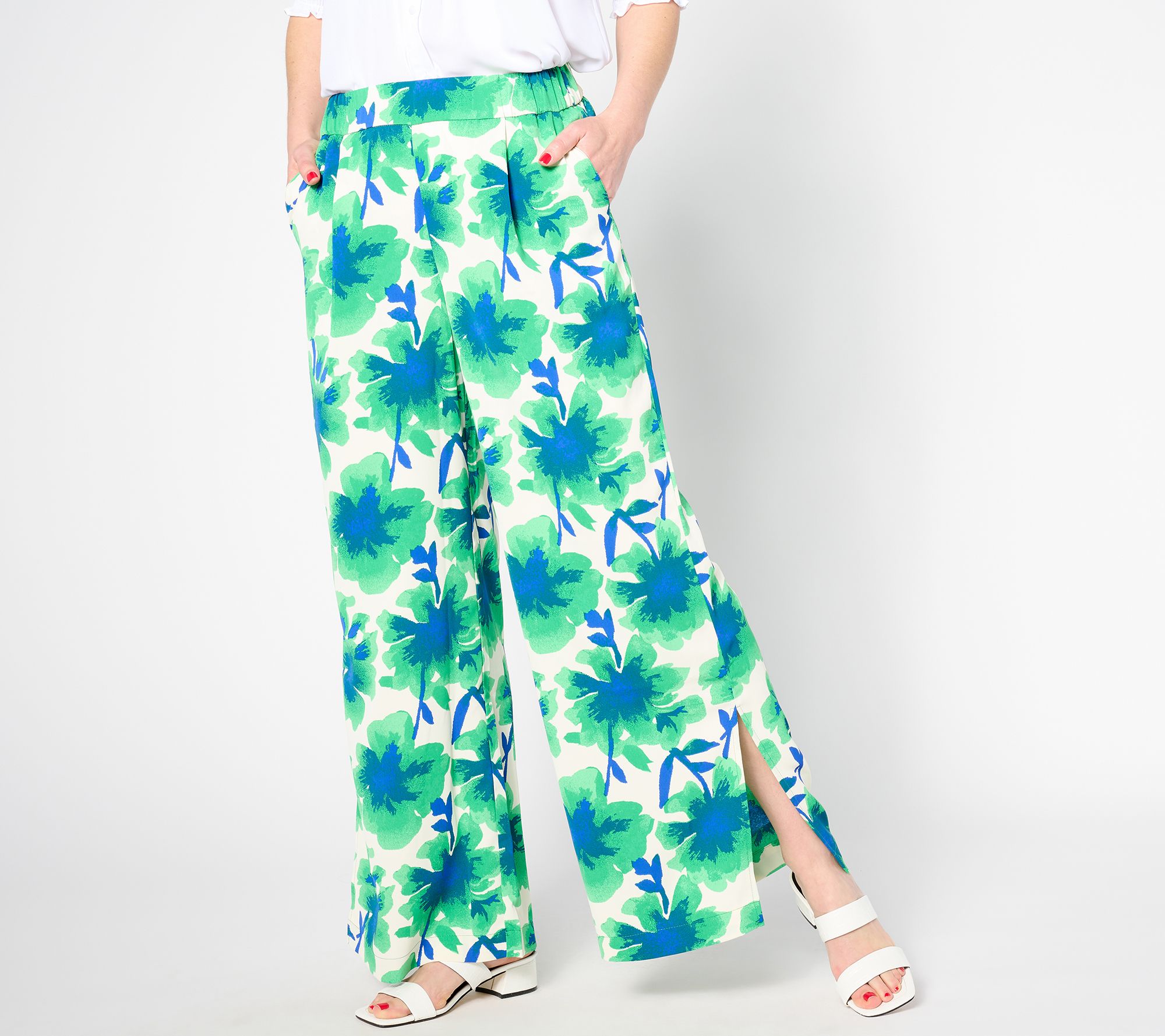Studio Park x Leah Williams Bold Floral Soft Woven Pant - QVC.com