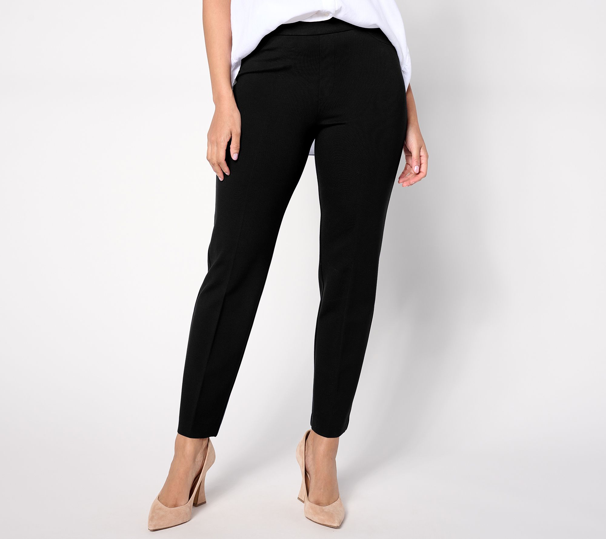 "As Is" GRAVER Susan Graver Regular Status Stretch Strght Leg Ankle Pants