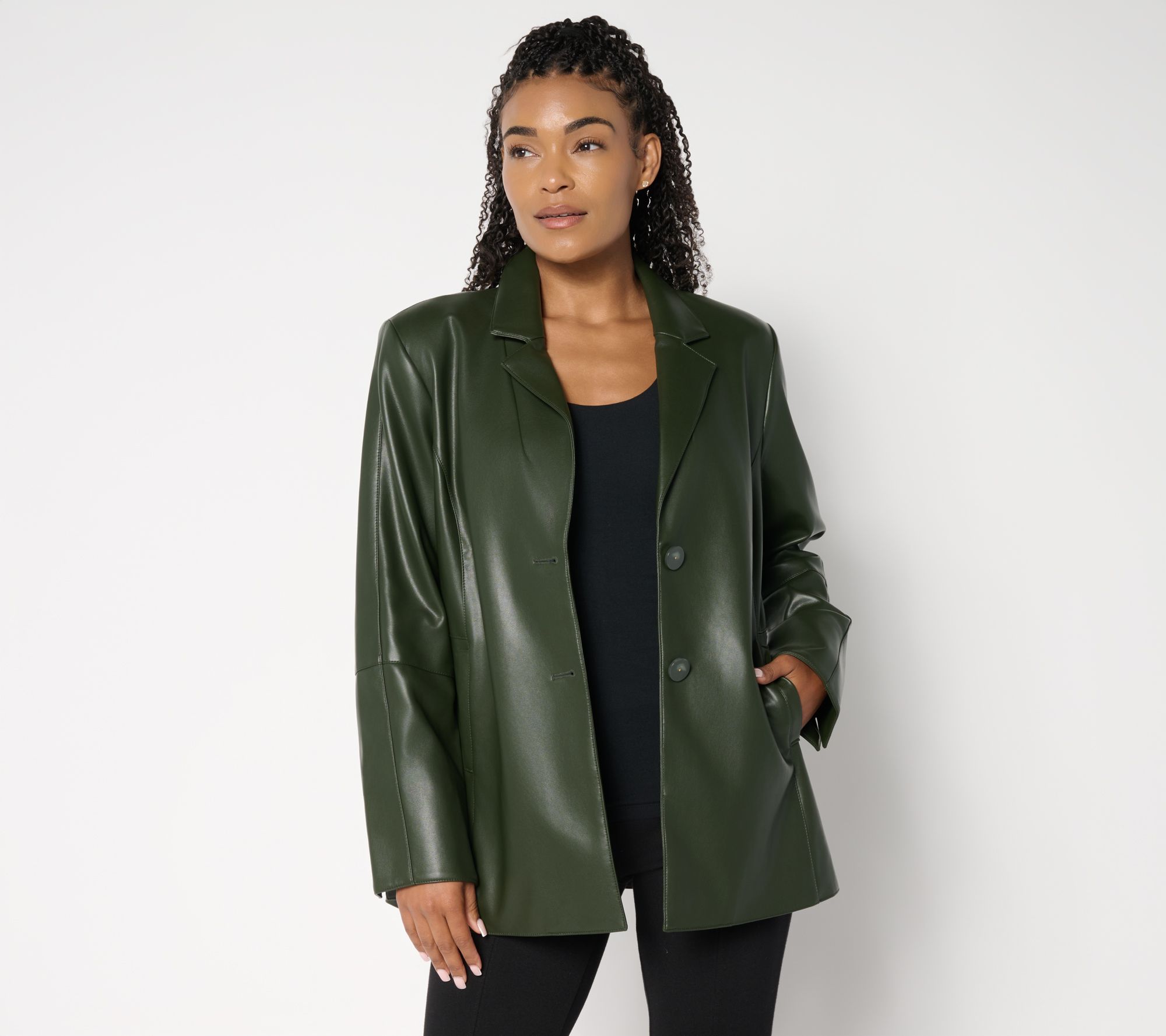 Dennis Basso Regular Luxe Faux Leather Jacket