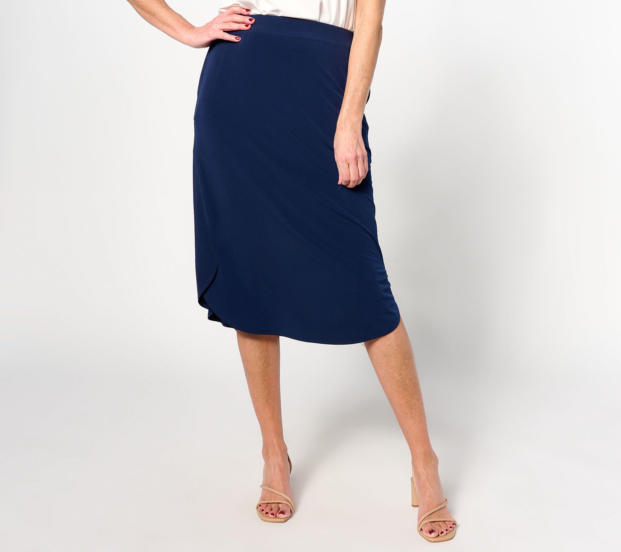 "As Is" Susan Graver Regular Modern Essentials Curve Hem Skirt