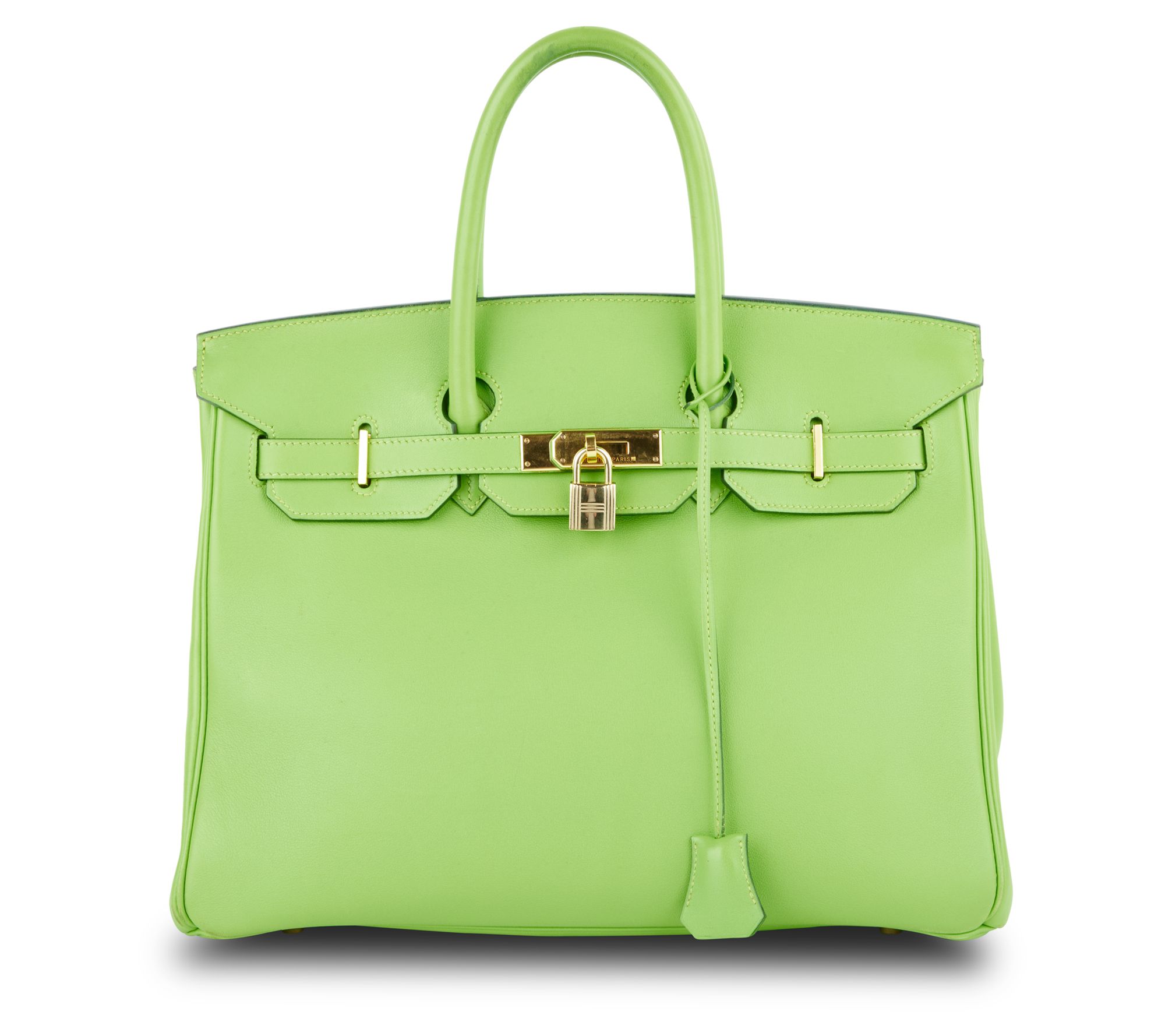 Pre-Owned Hermes Birkin GHW 35 Swift Leather - Lime