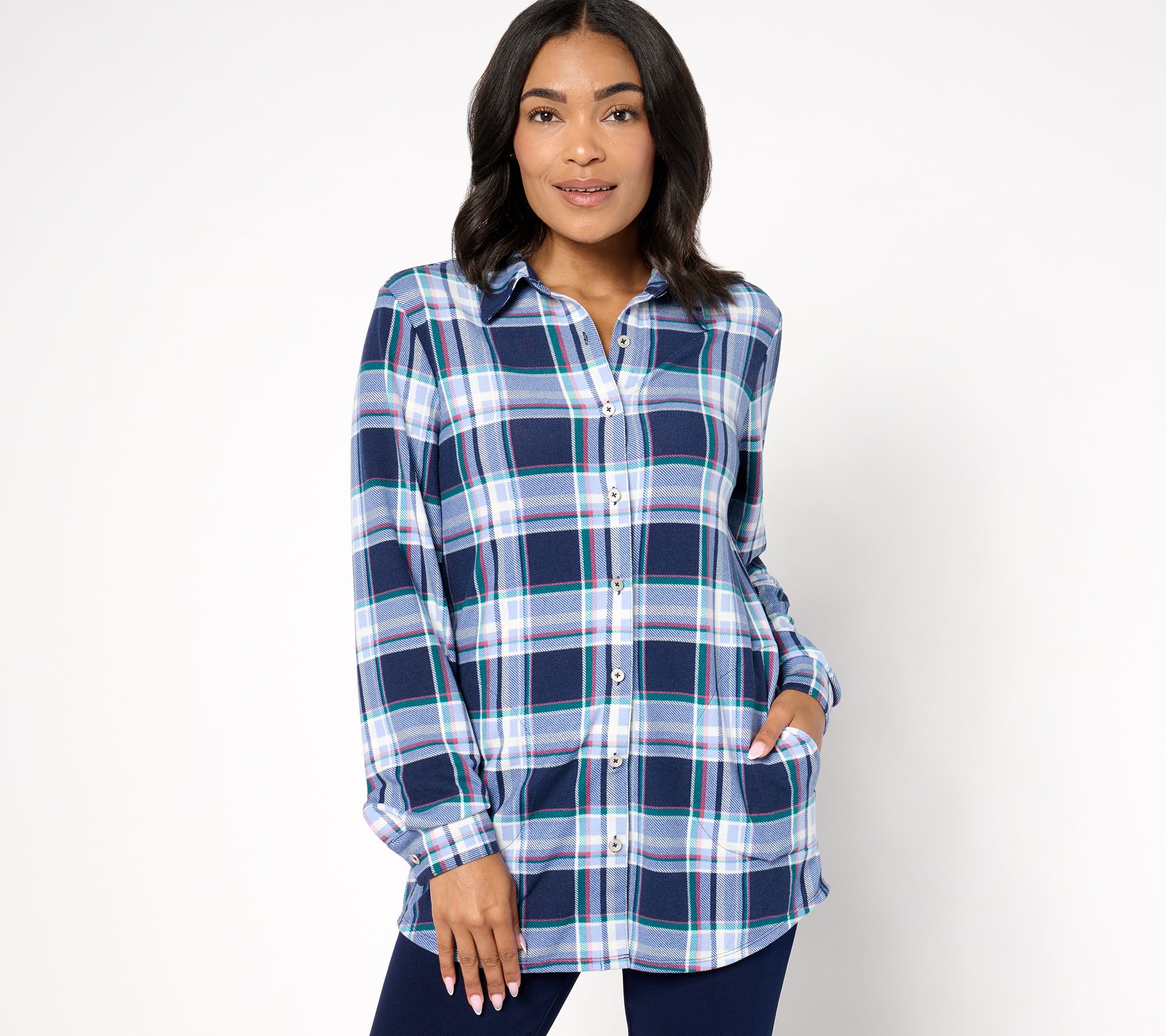 Denim & Co. Adaptive Heavenly Jersey Printed Tunic