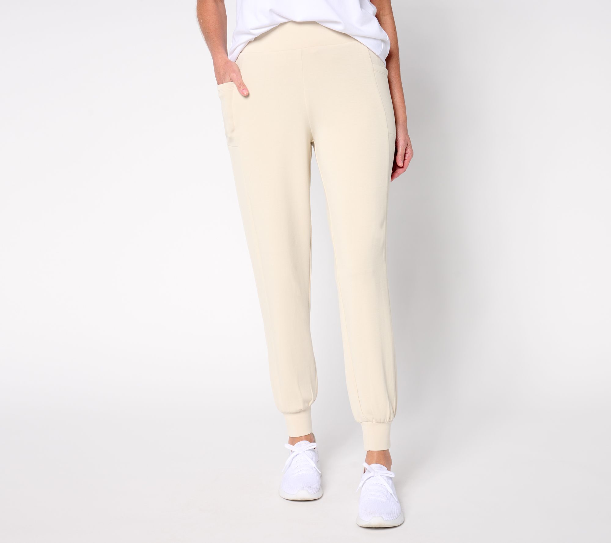 Belle by Kim Gravel Petite ScubaLuxe Phone Pocket Joggers