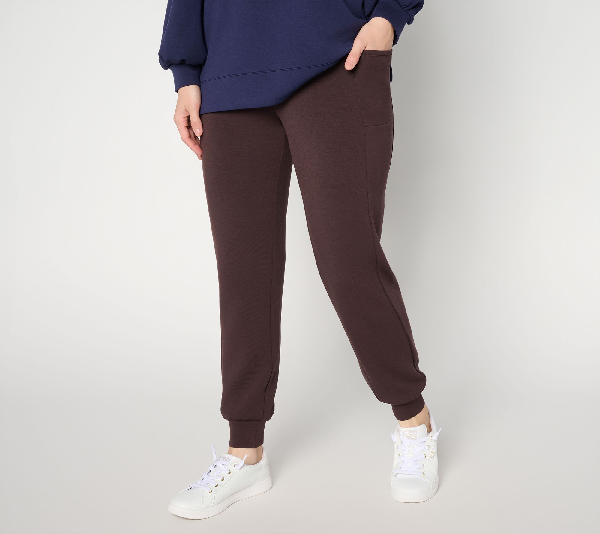 Belle by Kim Gravel Petite ScubaLuxe Phone Pocket Joggers