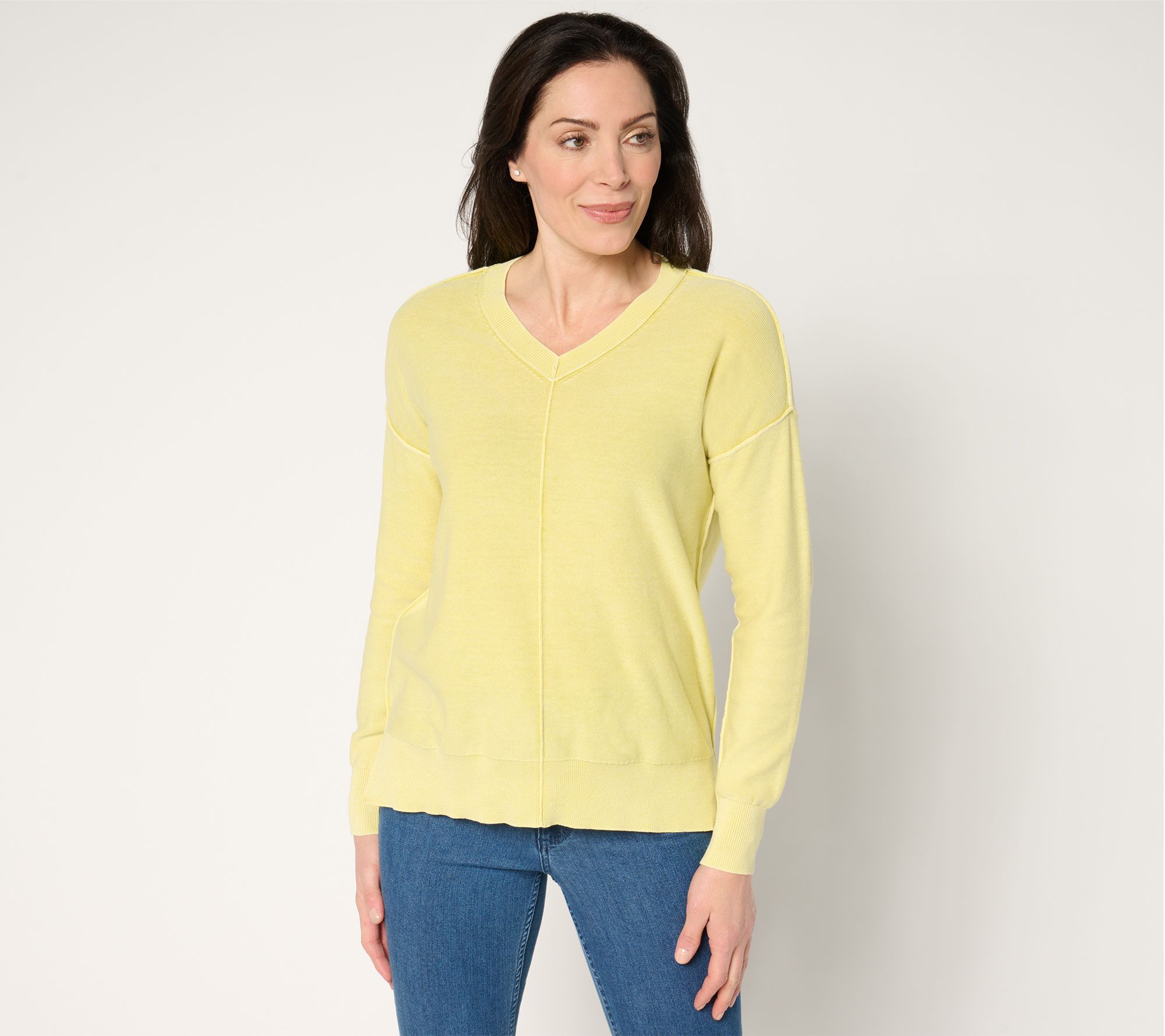 Attitudes by Renee 100% Cotton Sweater with Wash Effect