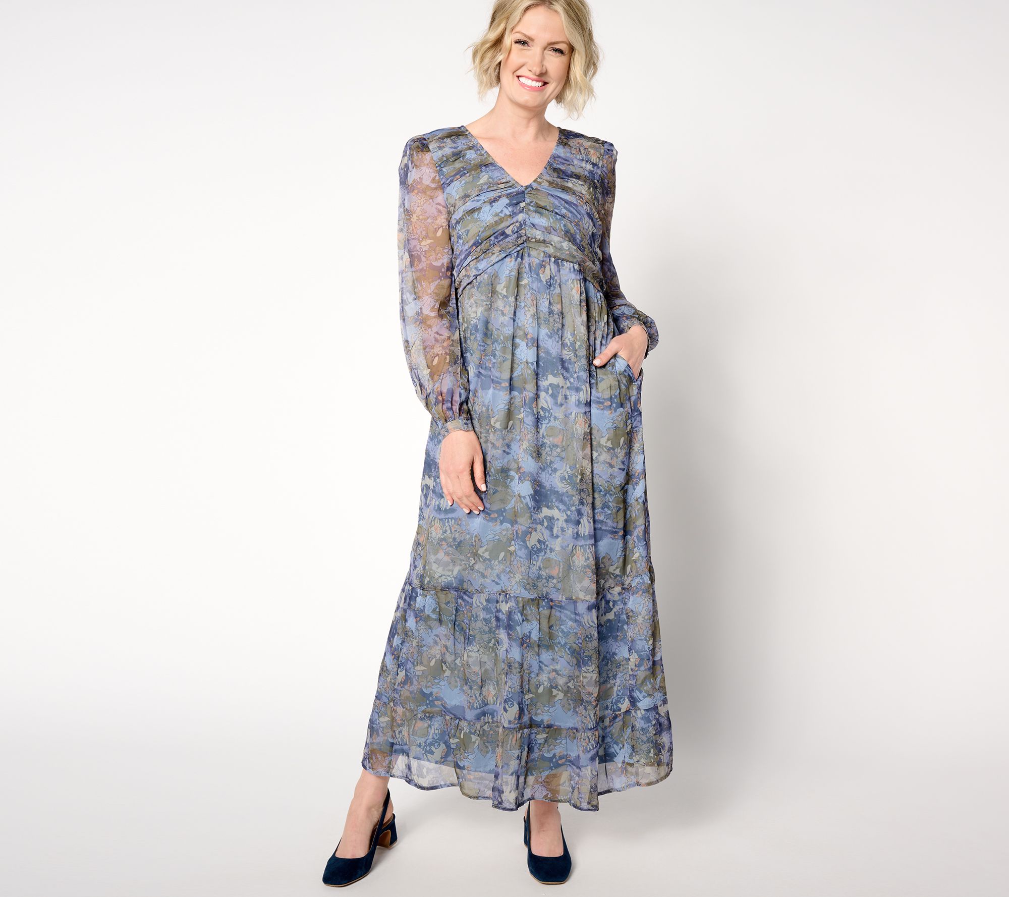 "As Is" Me by Jennie Garth Regular Misty Woven Maxi Dress