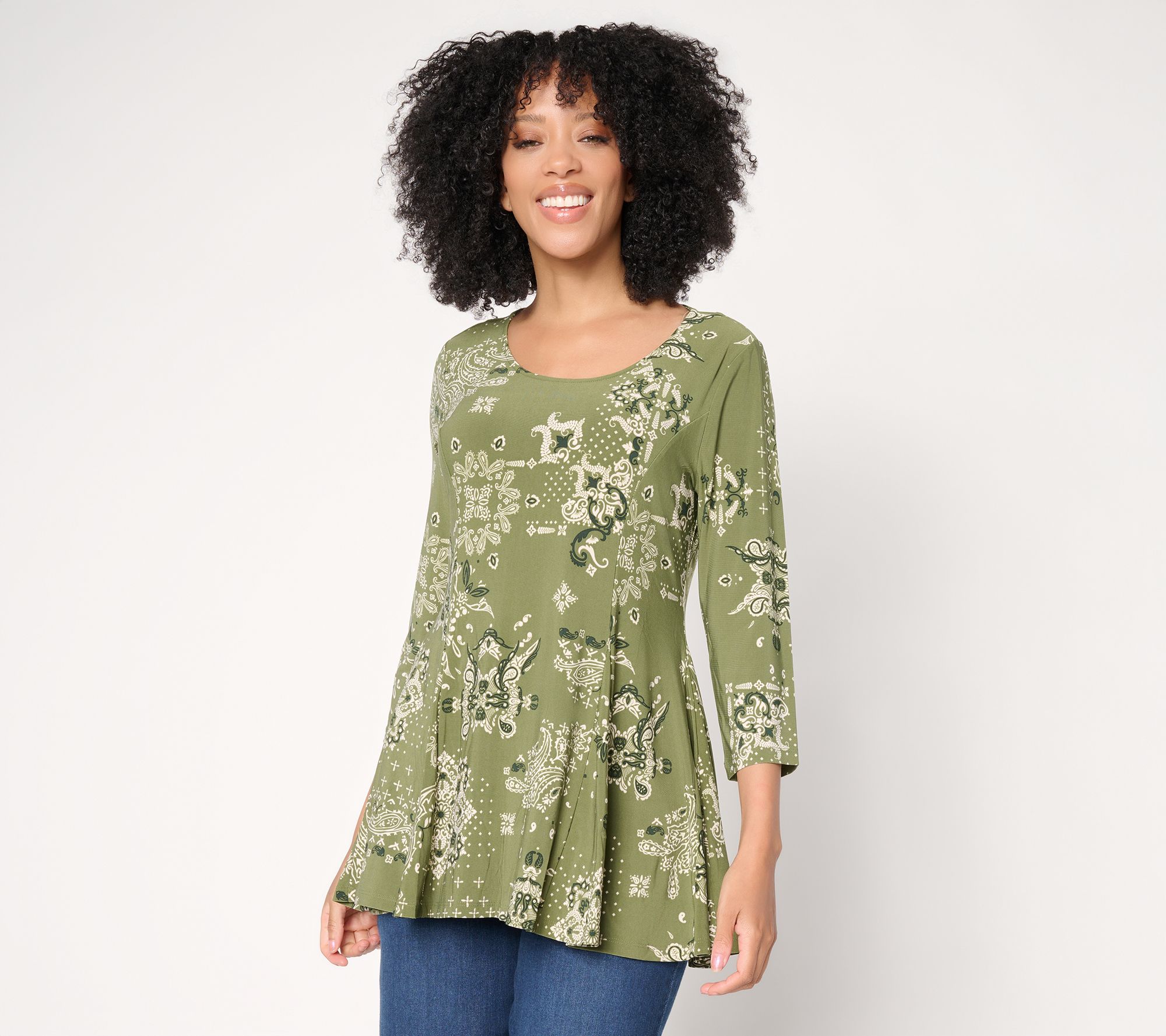 Attitudes by Renee Como Jersey Godet Top