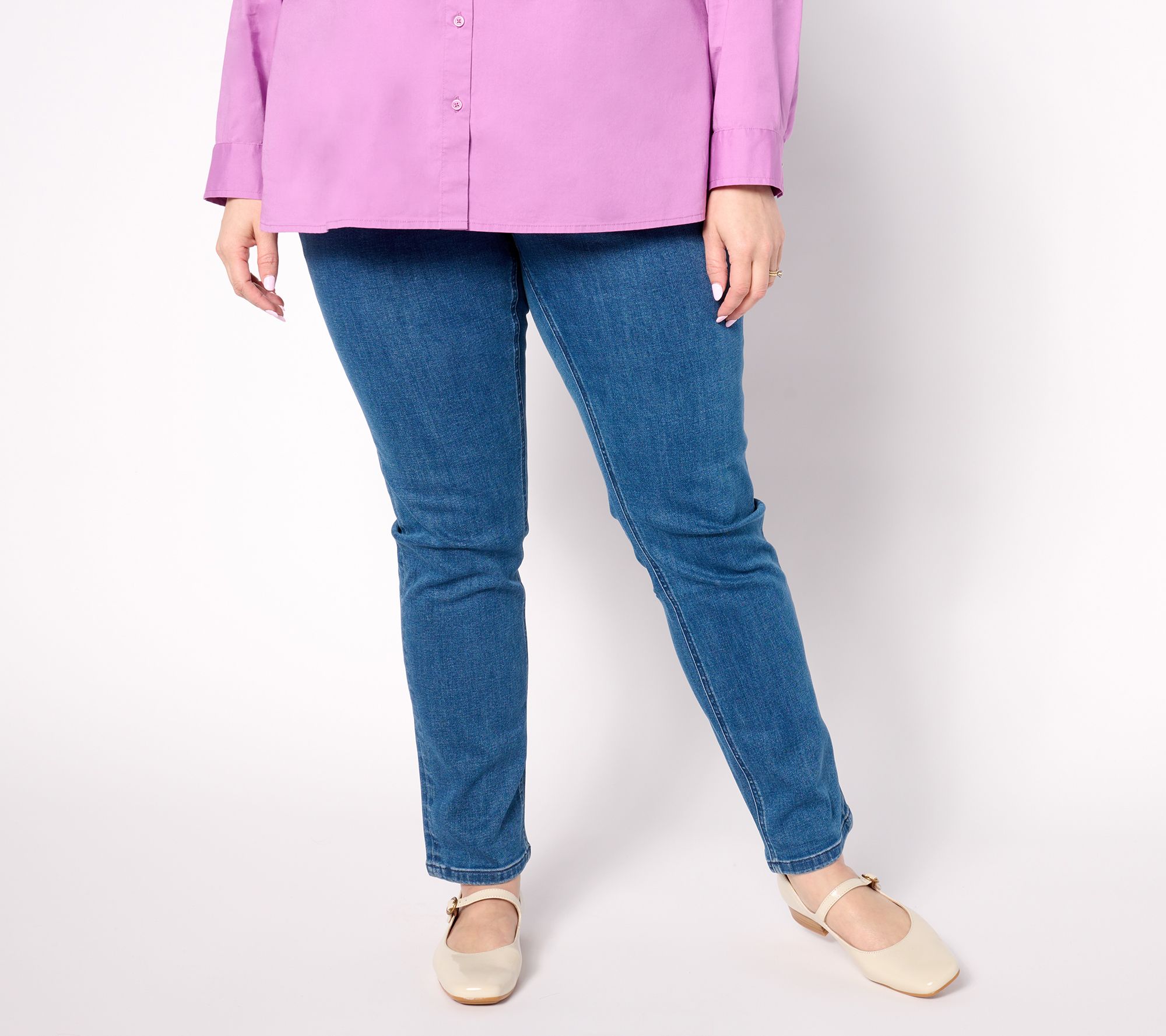 "As Is" Denim & Co. Signature Regular Indigo Perfect Flex Jean