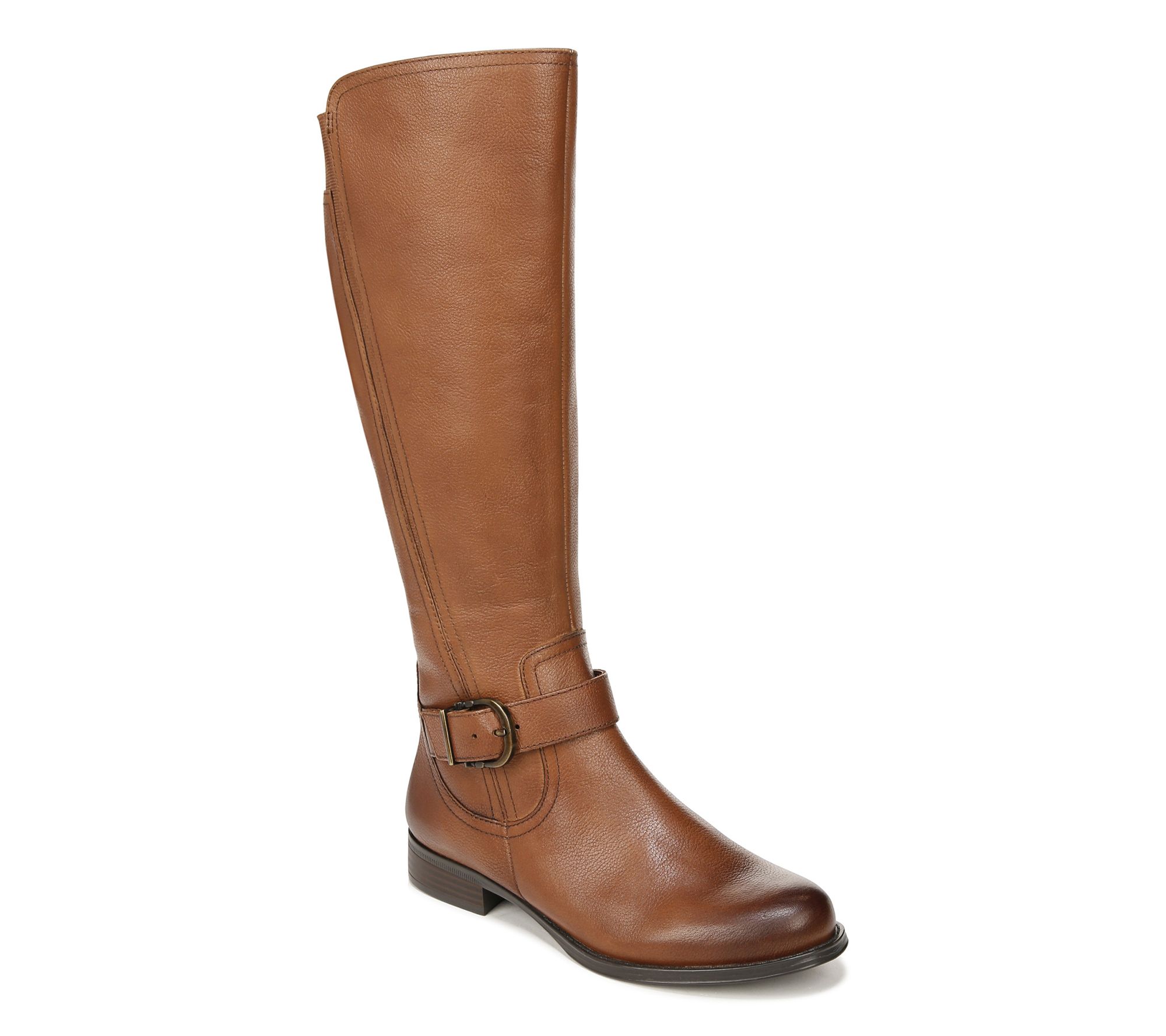 Naturalizer Tall Leather Riding Boot Jaya Wide Calf QVC