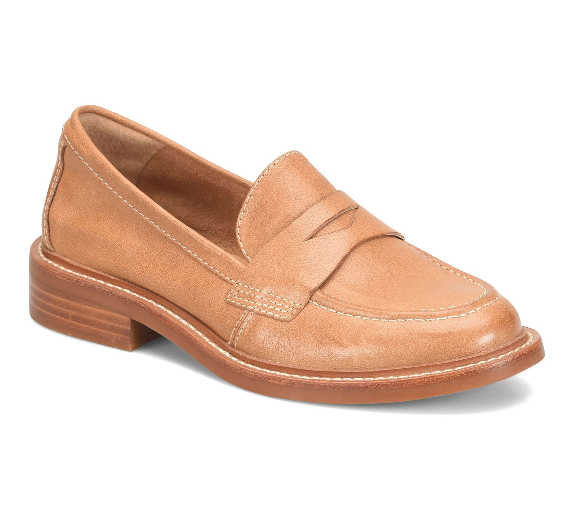Sofft Leather Block Heel Loafer - Mara