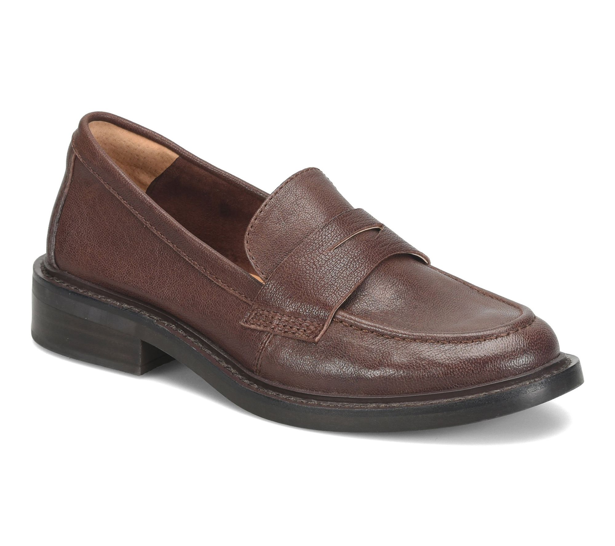Sofft Leather Block Heel Loafer - Mara