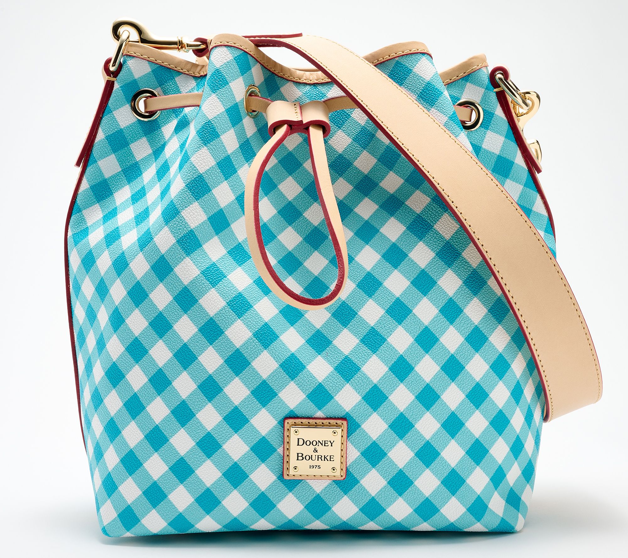 Dooney & Bourke Coated Cotton Gingham Drawstring
