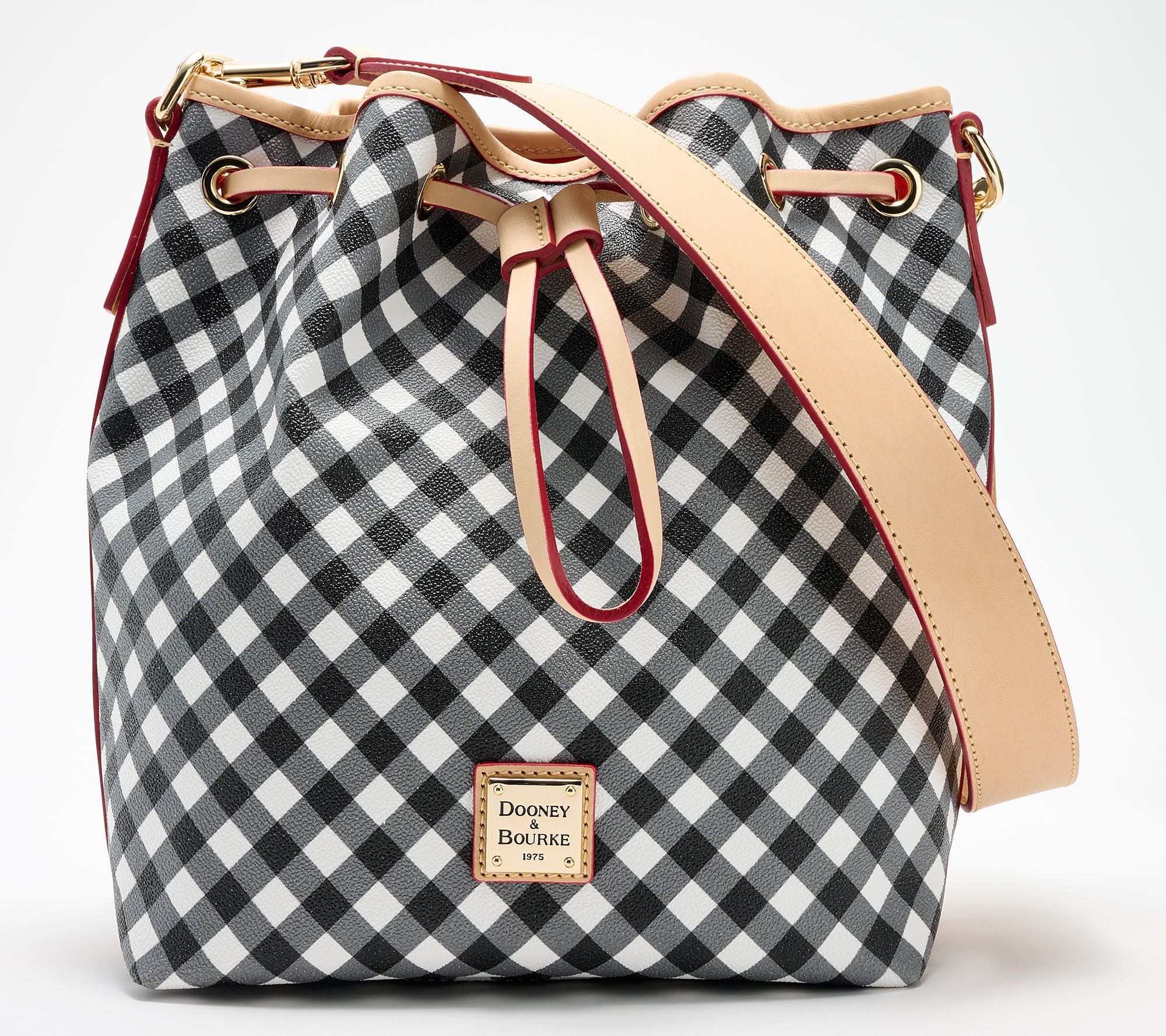 Dooney & Bourke Coated Cotton Gingham Drawstring