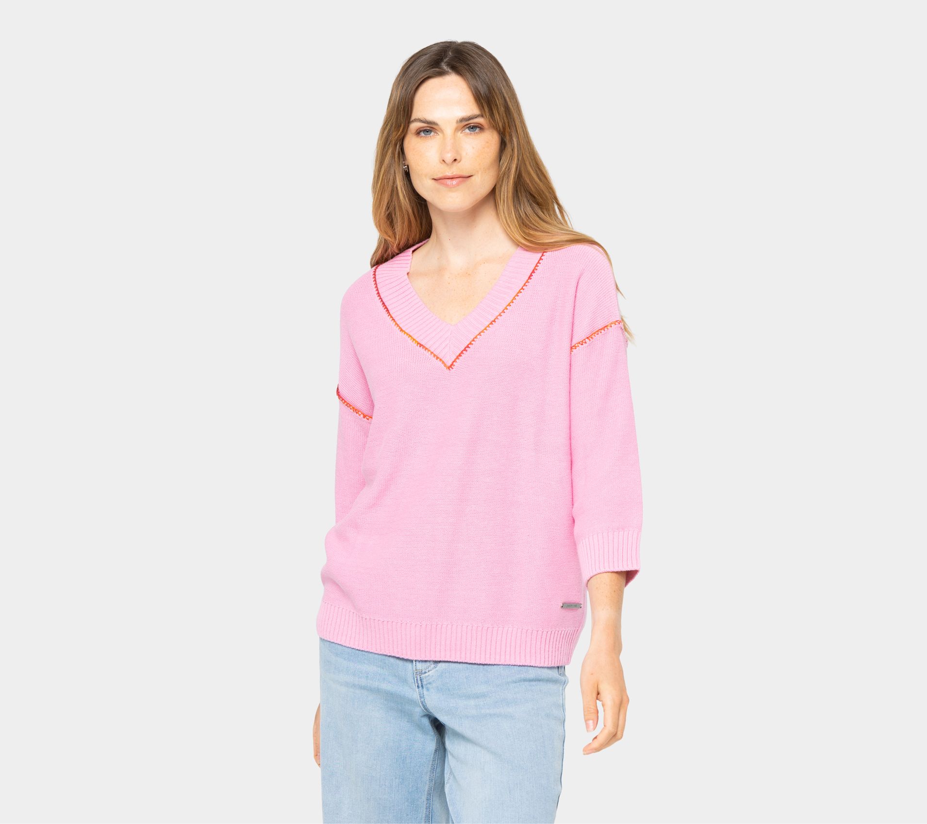 Peace Love World Boheme 100% Cotton 3/4-Sleeve Sweater