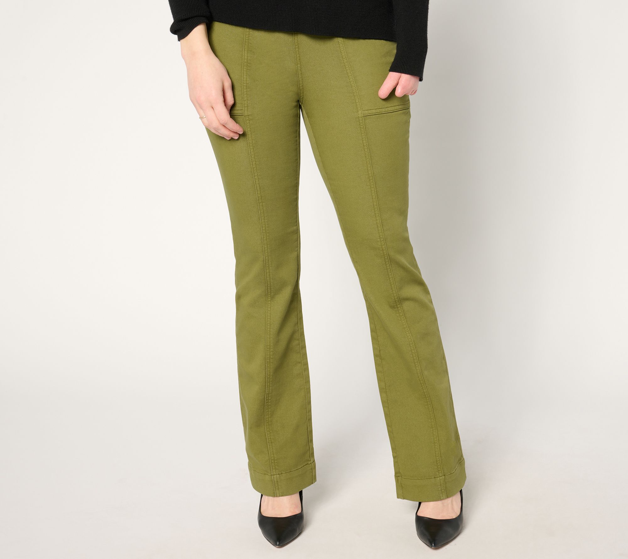 "As Is" Isaac Mizrahi Live! Regular Stretch Cotton Twill Pants