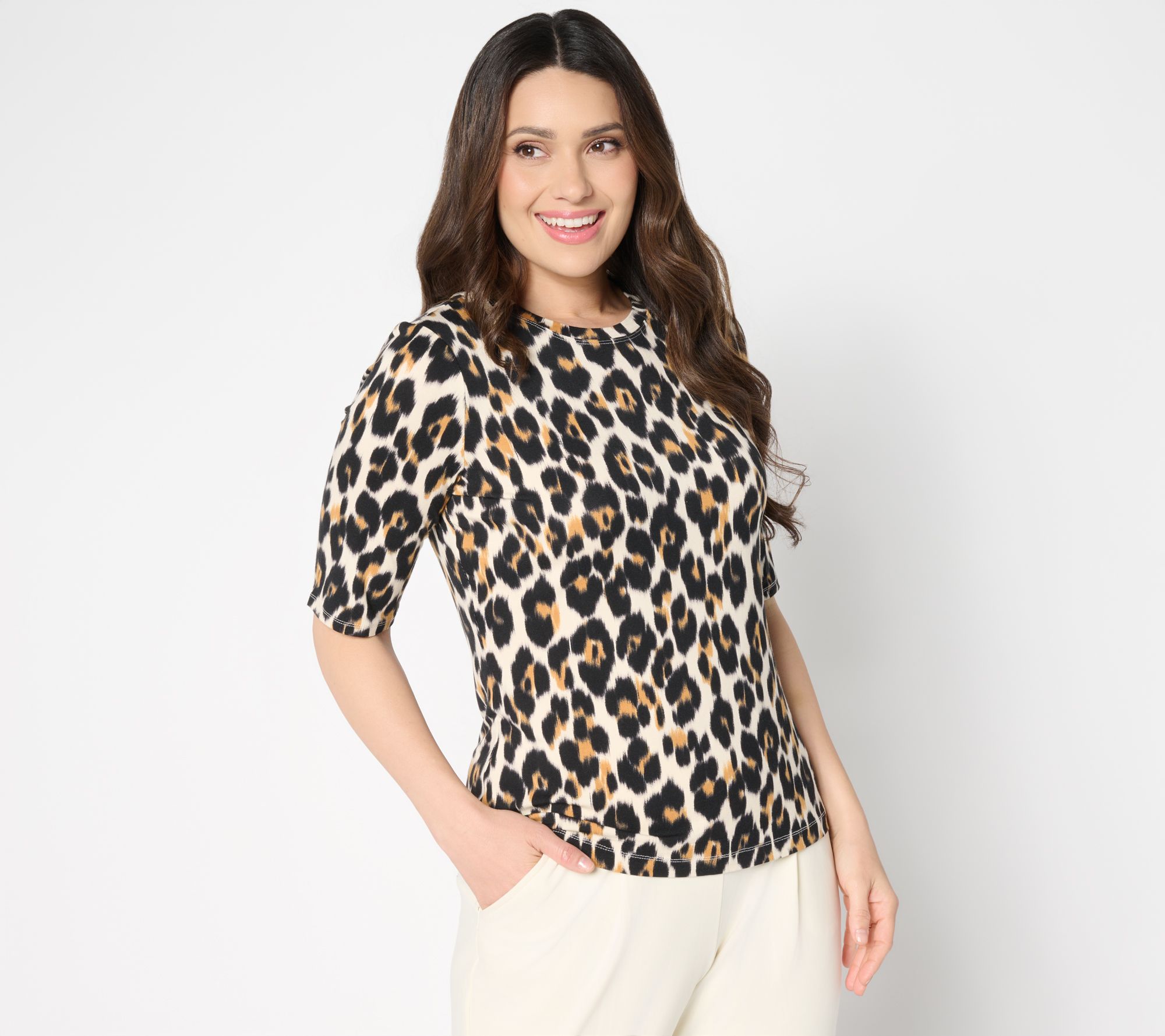 nicole by Nicole Miller Luxe Modal Elbow Sleeve Top