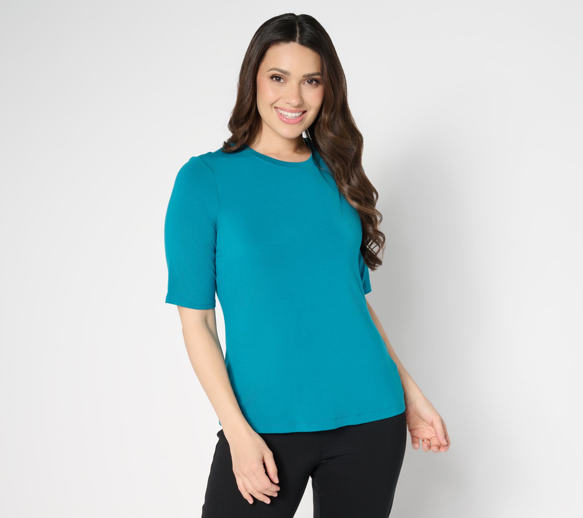nicole by Nicole Miller Luxe Modal Elbow Sleeve Top