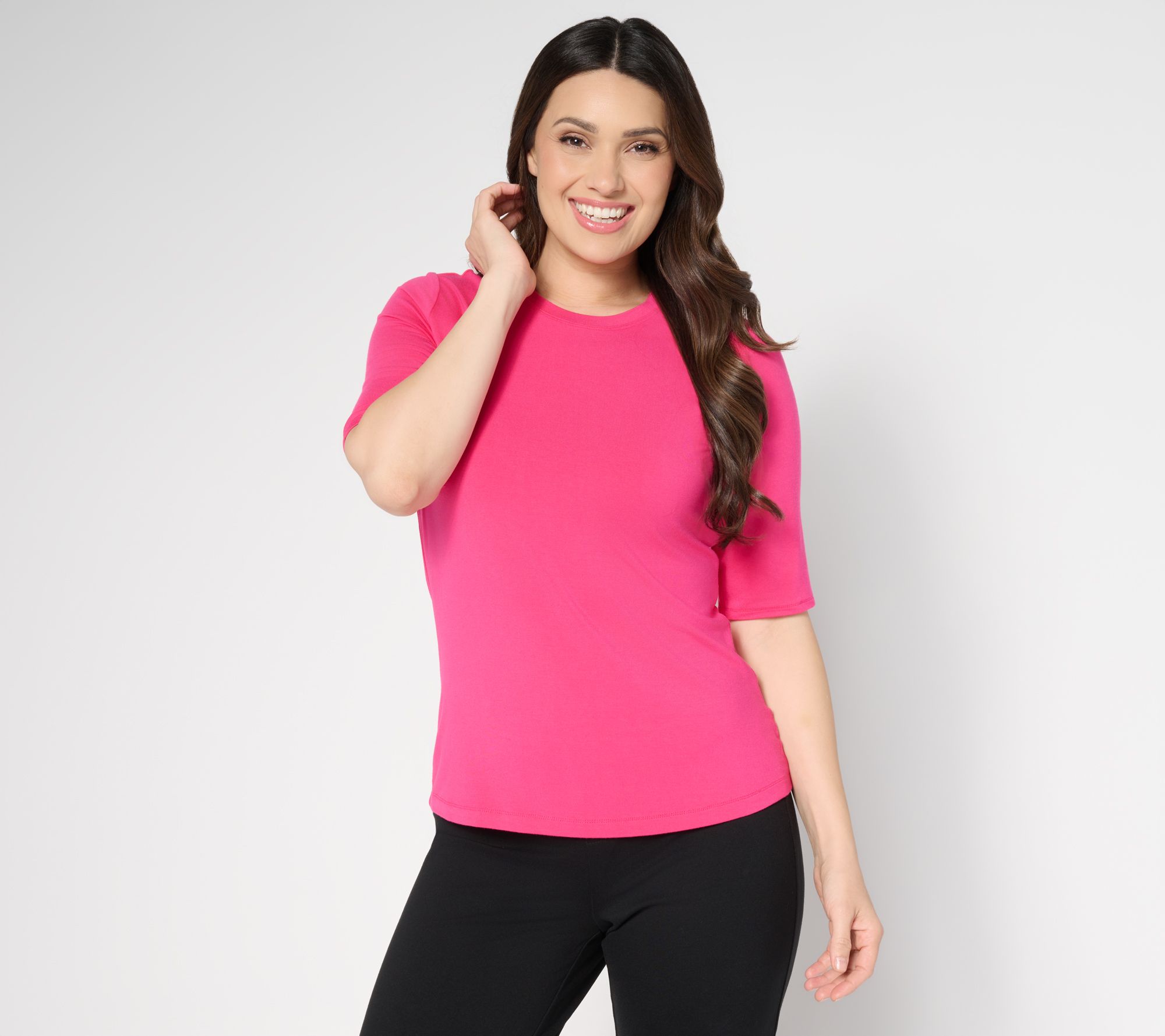 nicole by Nicole Miller Luxe Modal Elbow Sleeve Top