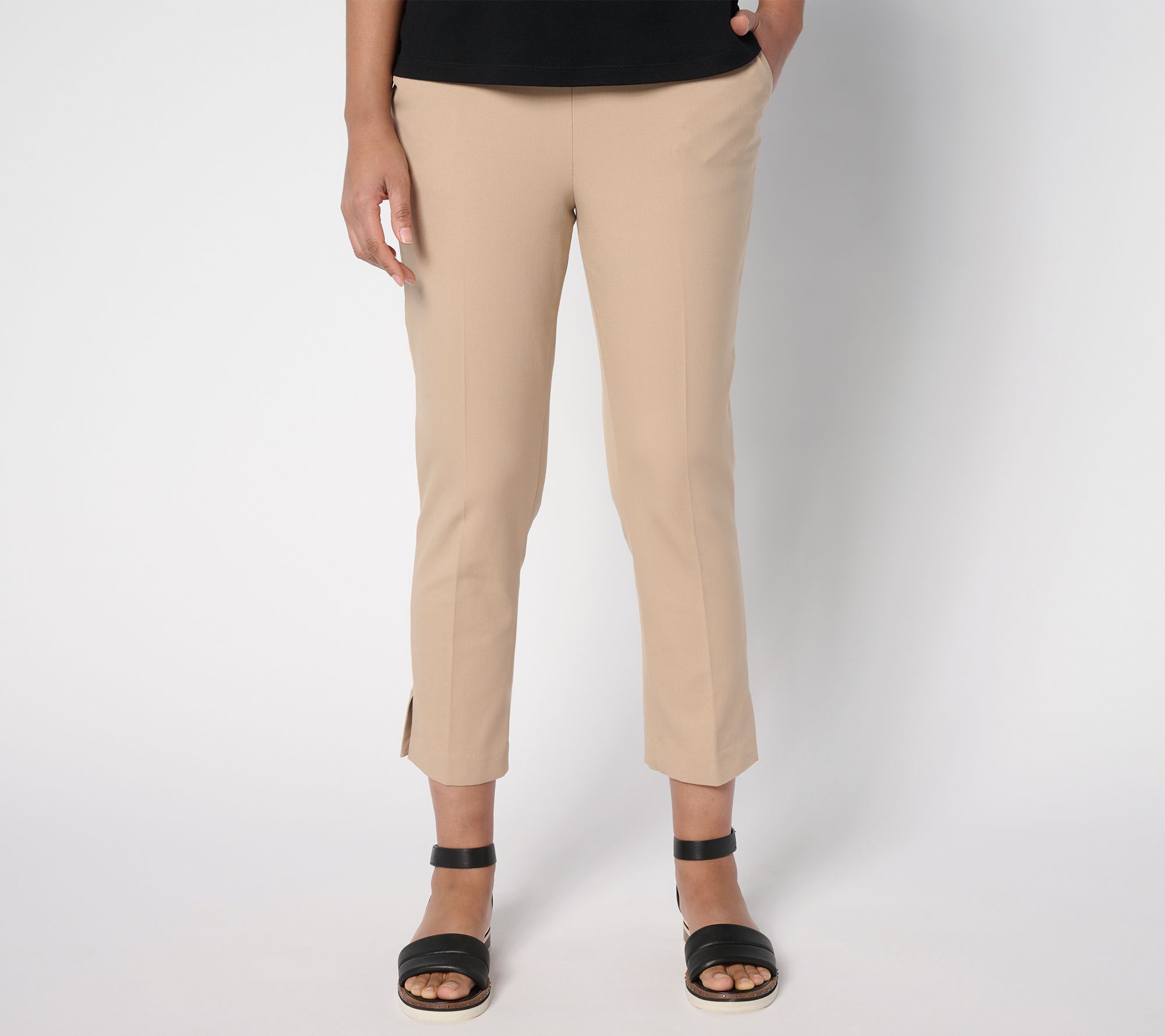 "As Is" Isaac Mizrahi Live! Regular 24/7 Stretch Icon Crop Pants