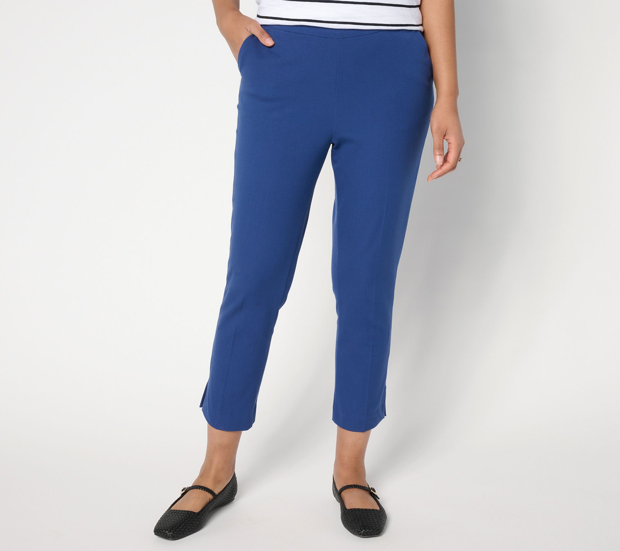 "As Is" Isaac Mizrahi Live! Regular 24/7 Stretch Icon Crop Pants