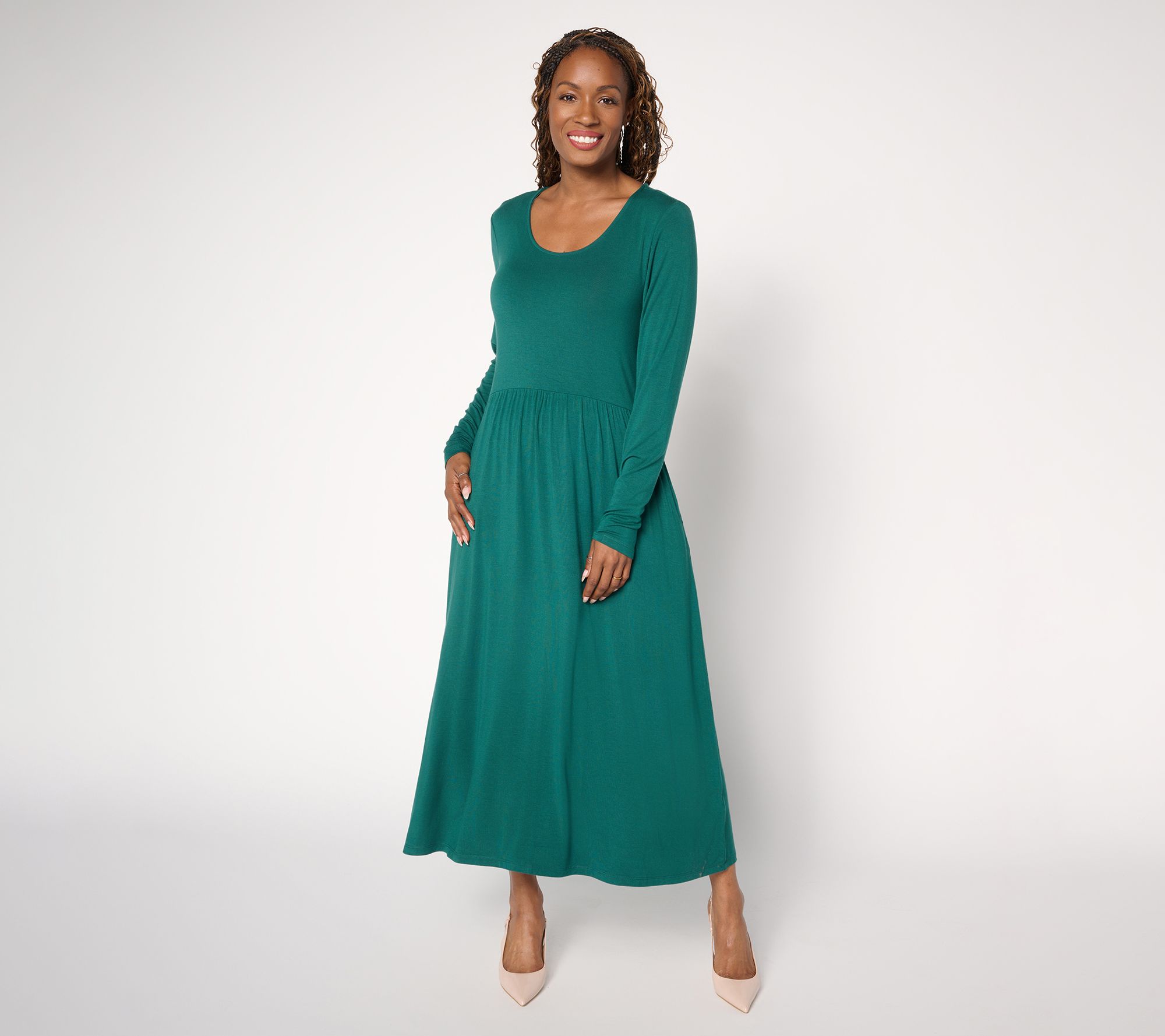 Joan Rivers Regular ButterSoft Scoop-Neck Midi Dress