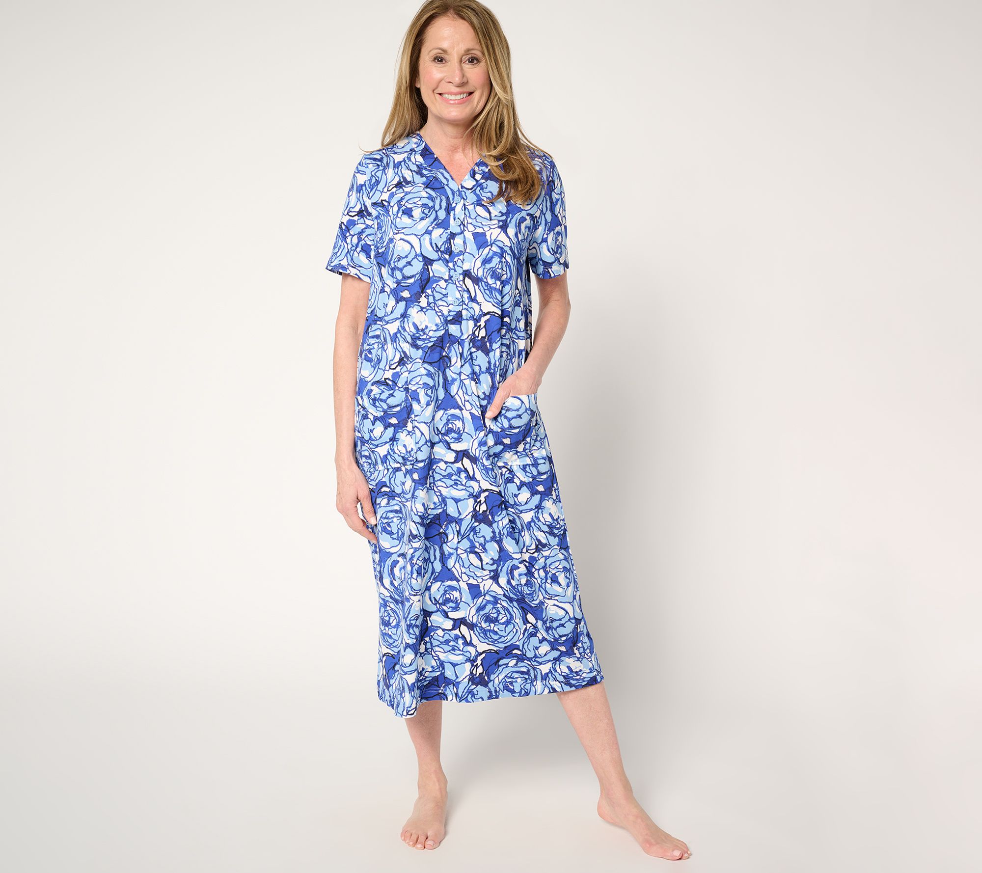 "As Is" Berkshire Homewear Printed Silky Night Dress