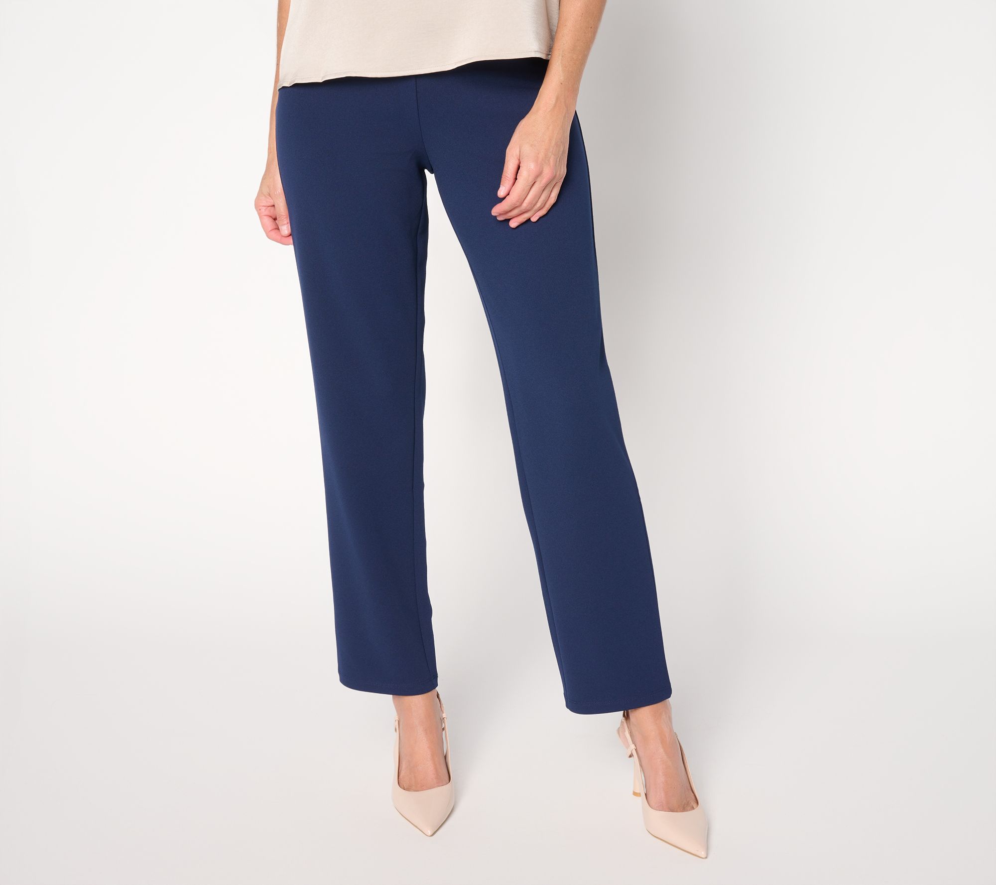 Dennis Basso Regular Luxe Crepe Hollywood High Waist Slim Leg Pant