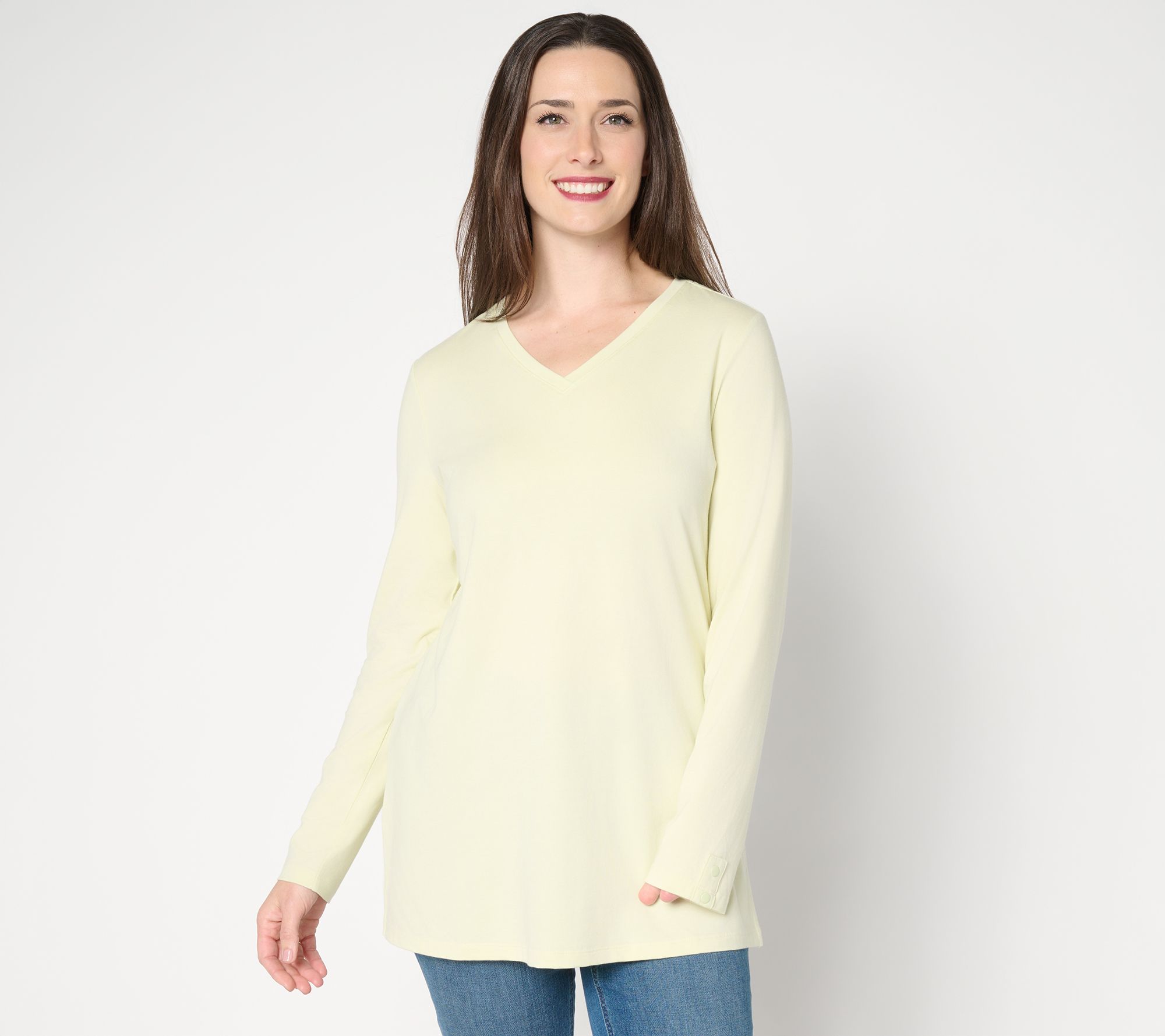Denim & Co. Essentials Favorite Jersey V-Neck Tunic