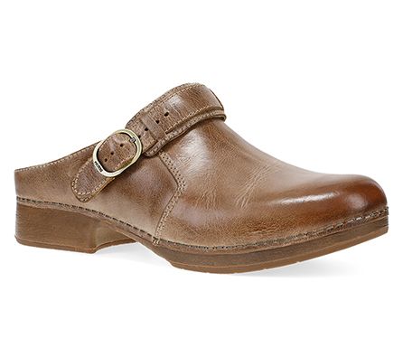 Dansko Millie Tan Waxy Brush Off Leather Clog