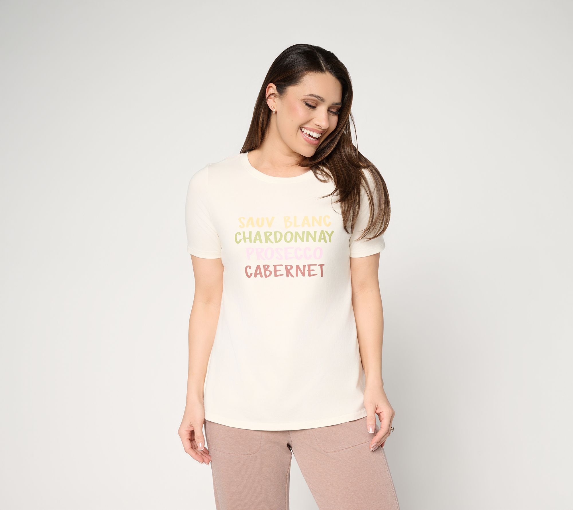 AnyBody Cozy Knit Jersey Crewneck Message Top