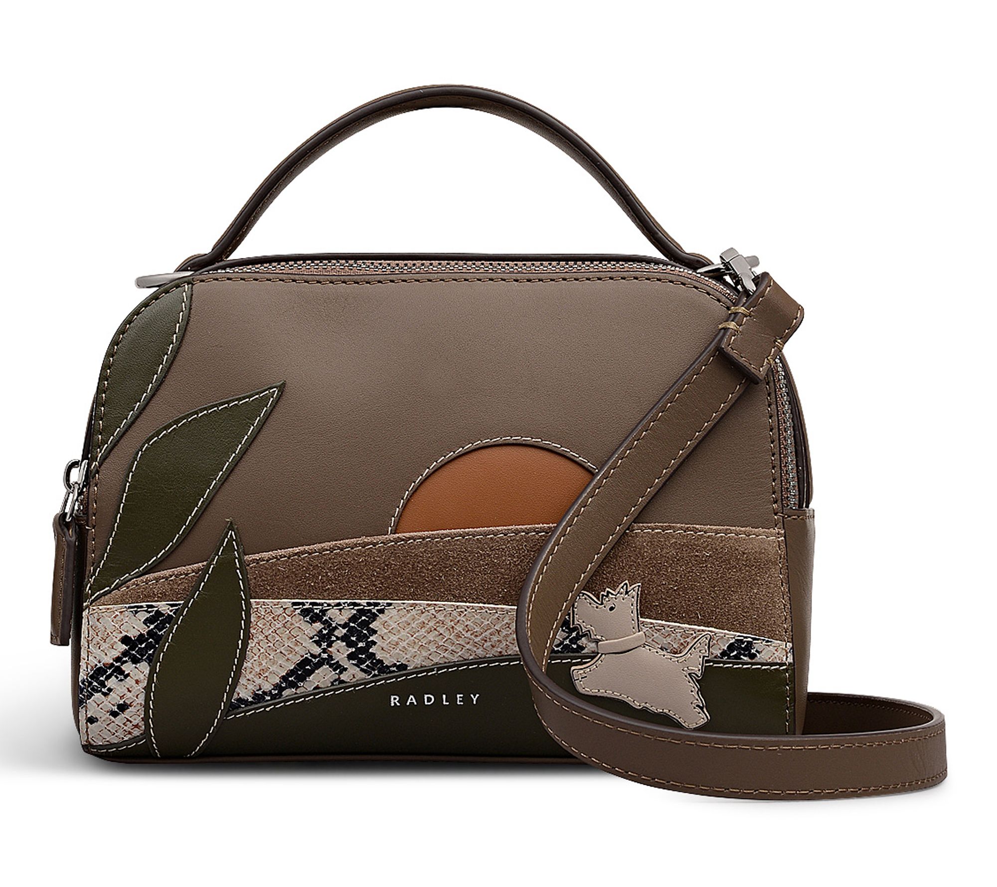 Radley Over The Hills Small Zip Top Leather Crossbody