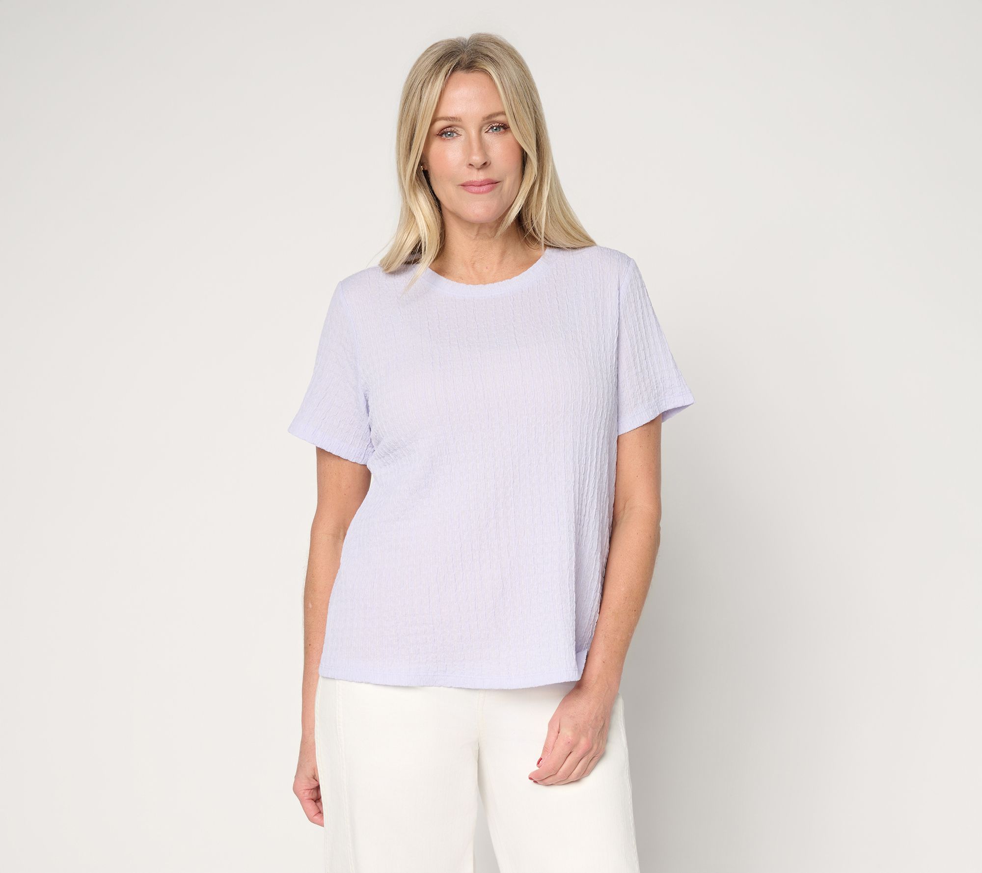 LOGO Layers by Lori Goldstein Textured Short Sleeve Top