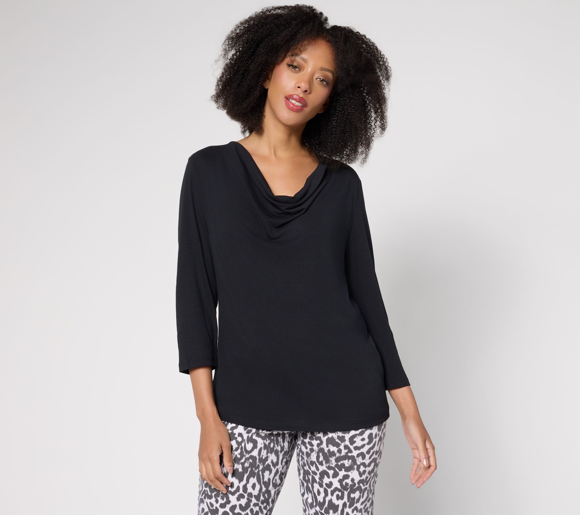 "As Is" RM Studio x Rebecca Minkoff 3/4 SleeveDrape Neck Knit Top