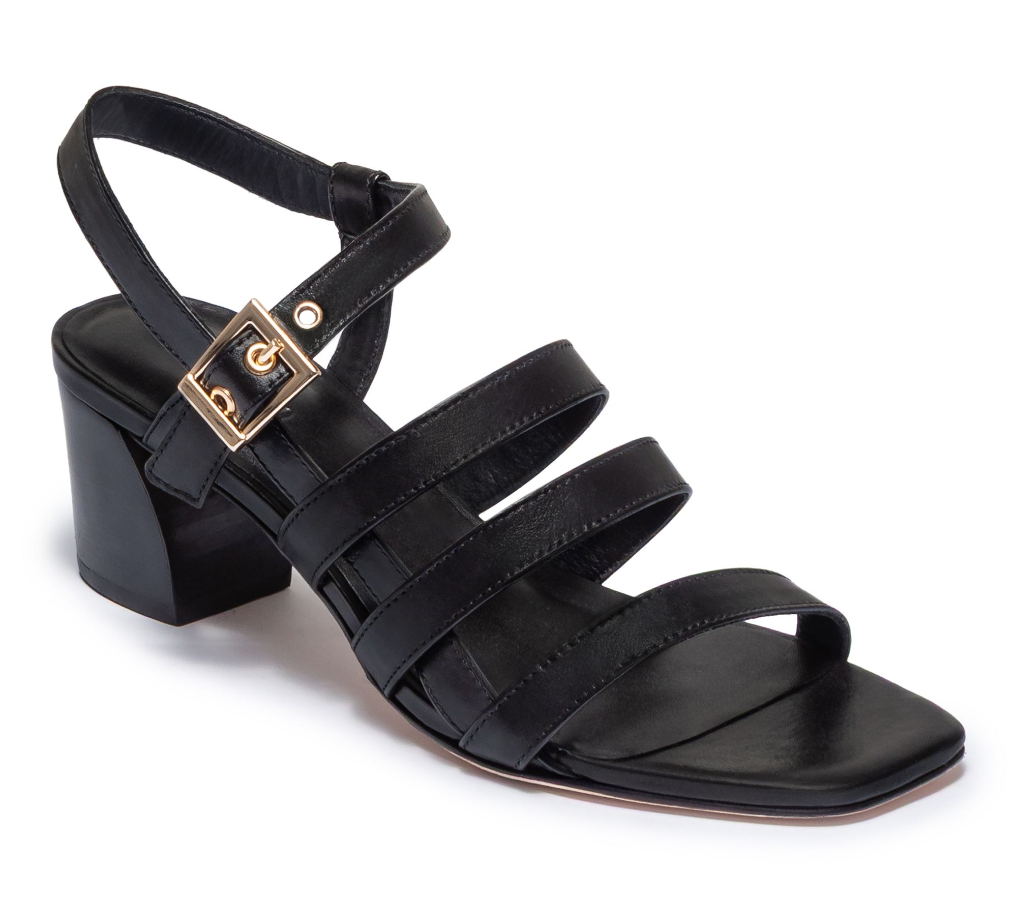 Bernardo Strappy Heeled Leather Sandal - Novi
