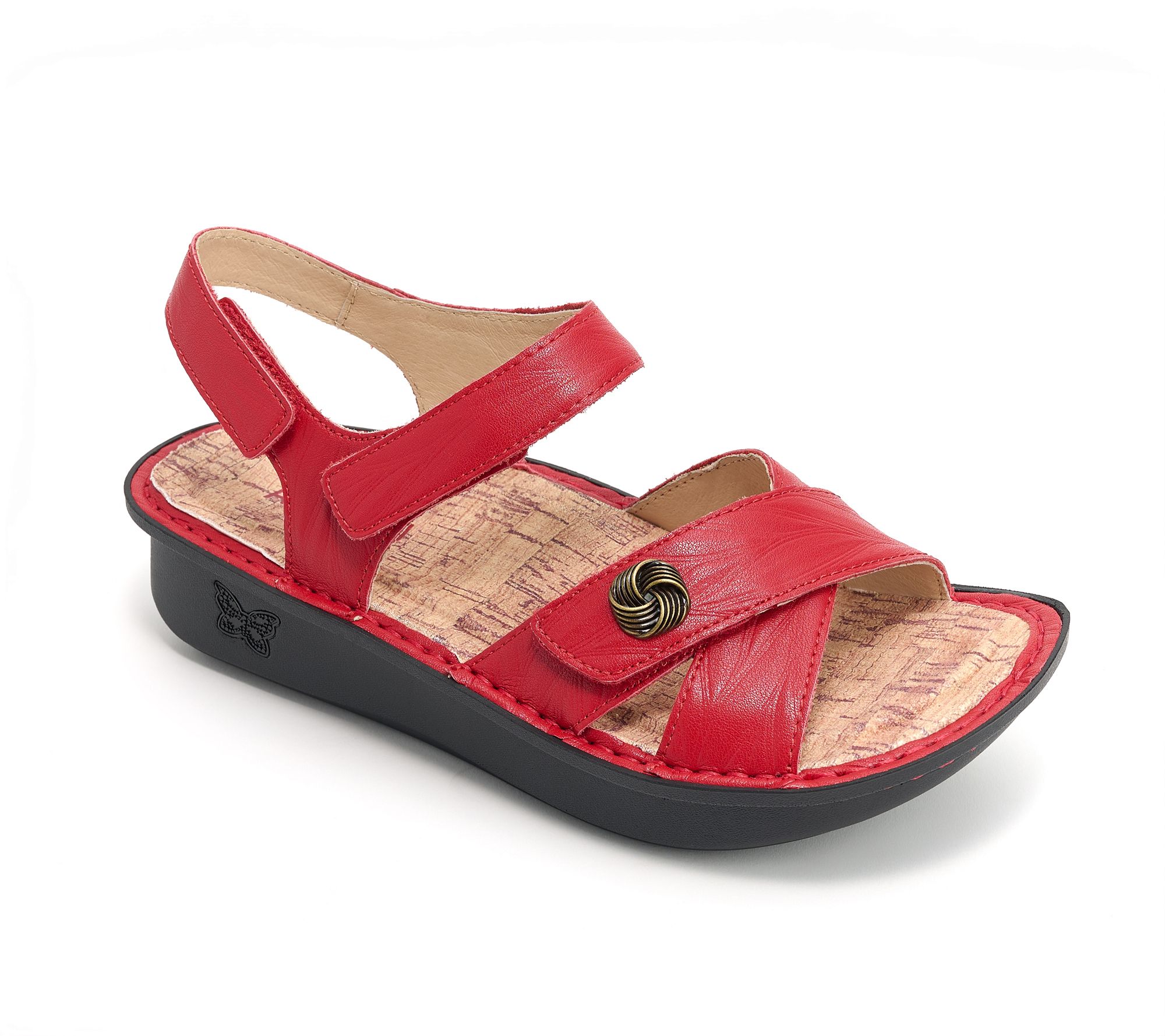 "As Is" Alegria Adjustable Leather Sandals - Kelsi