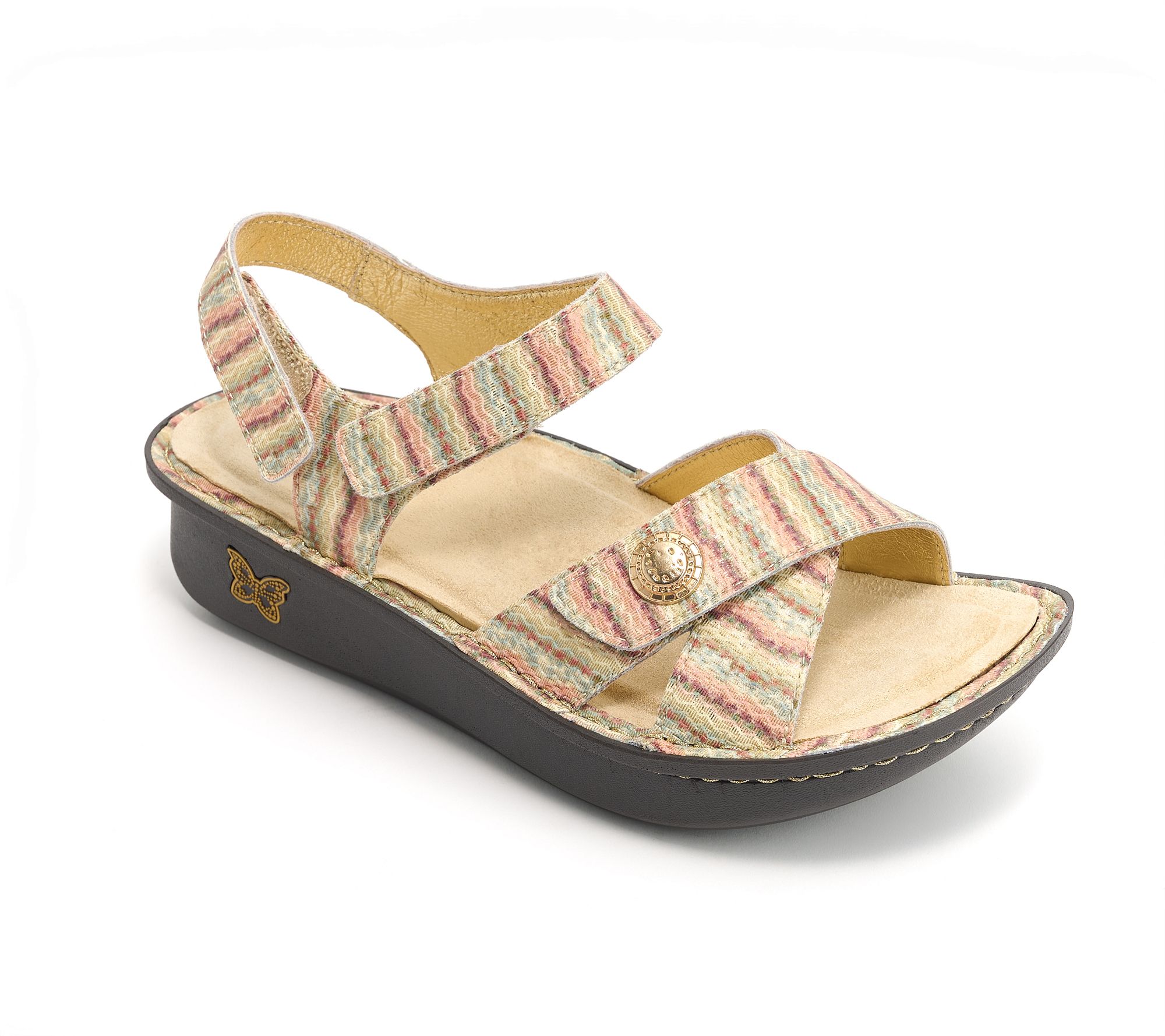 "As Is" Alegria Adjustable Leather Sandals - Kelsi