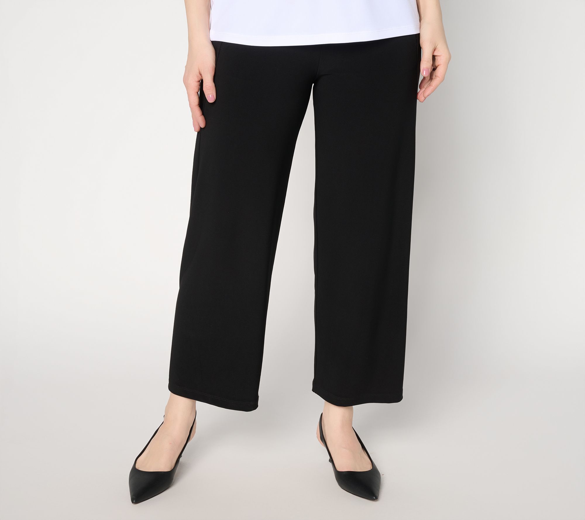 "As Is" Susan Graver Regular LK Luxe Straight Leg Crop Pants