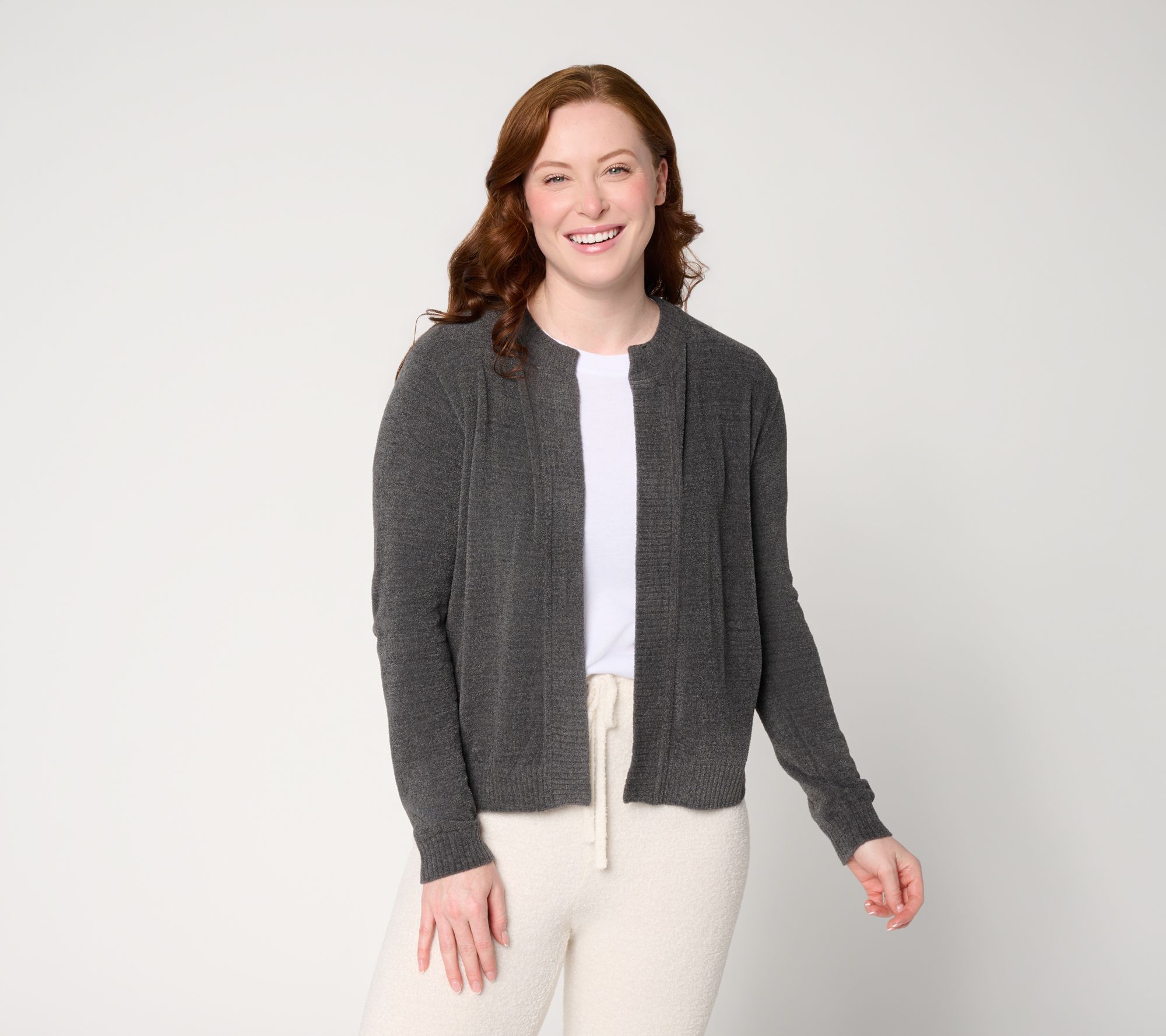"As Is" Barefoot Dreams CozyChic Ultra Lite Boxy Crop Cardigan