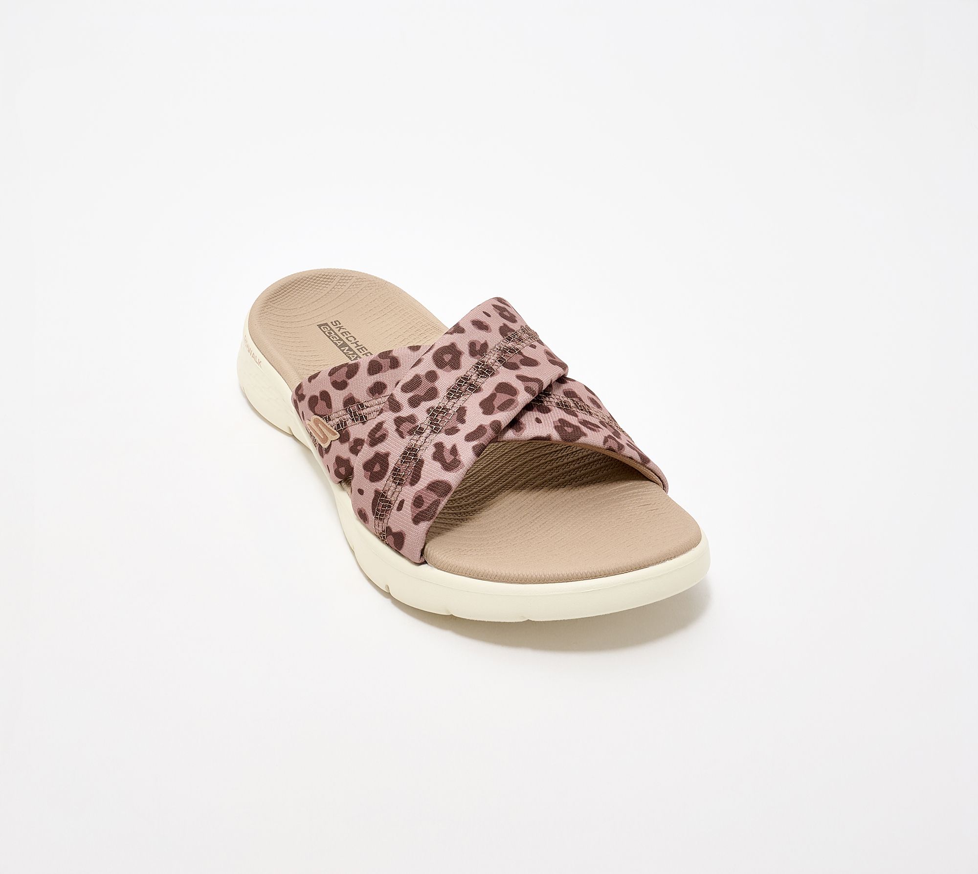 "As Is" Skechers GO WALK Flex Leopard CrossbandSandal