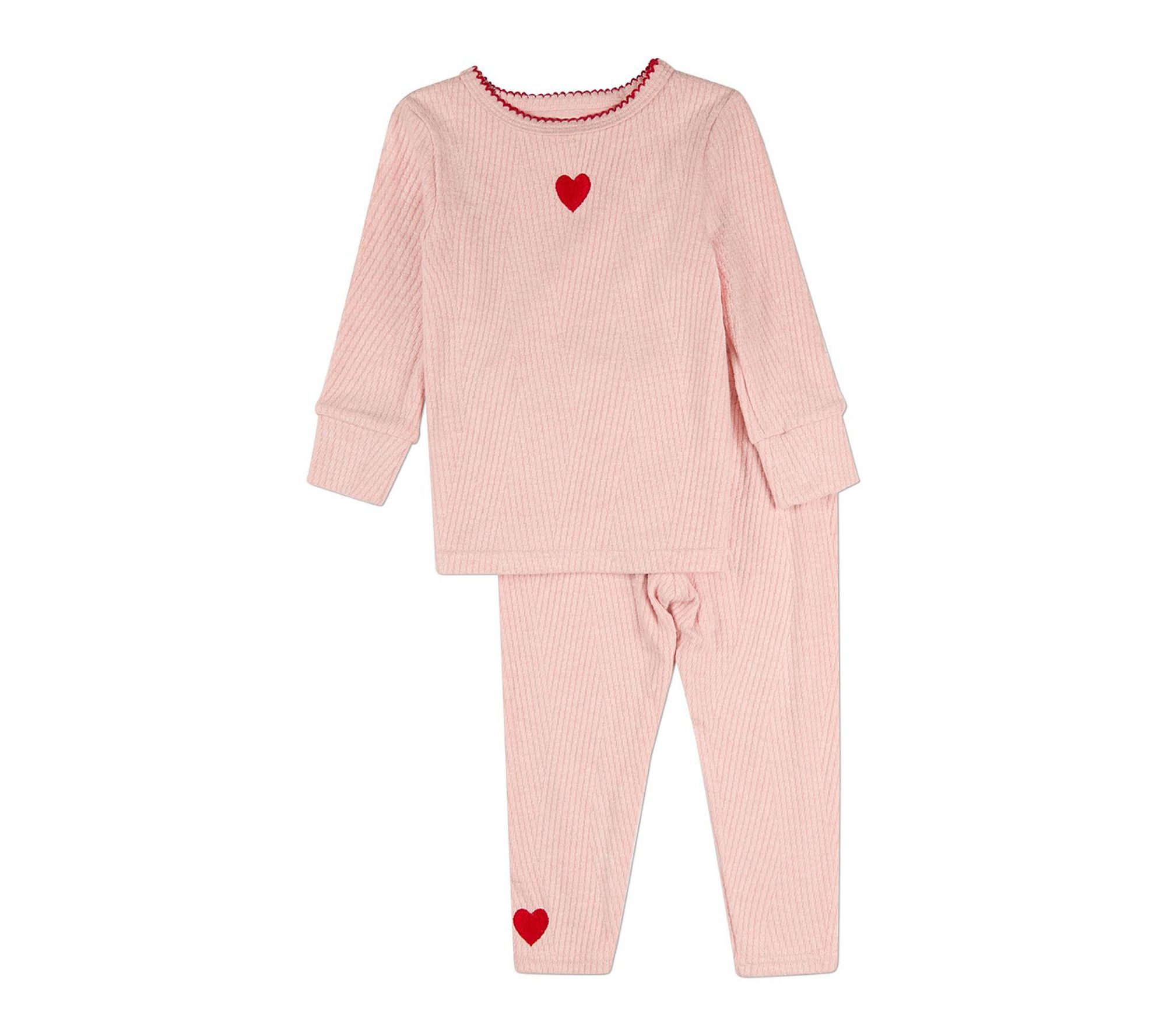 MiniMoi Heart Embroidered Textured 2Piece Pajama Set