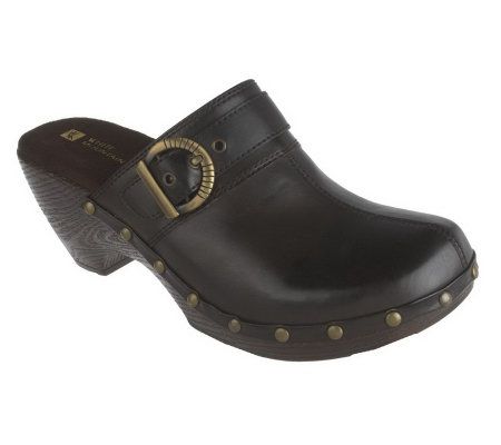 White Mountain Clogs with Stud & Buckle Detail - QVC.com